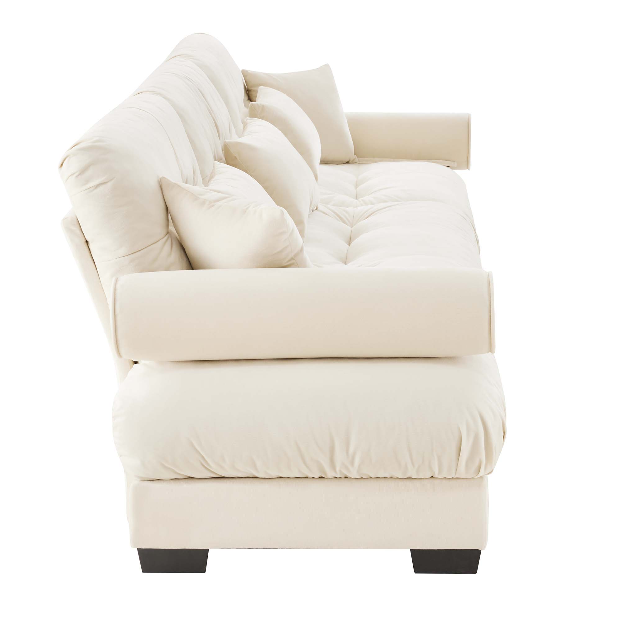 Napa 130" Modular Velvet Upholstered Oversized 3-Seater Sofa Couch