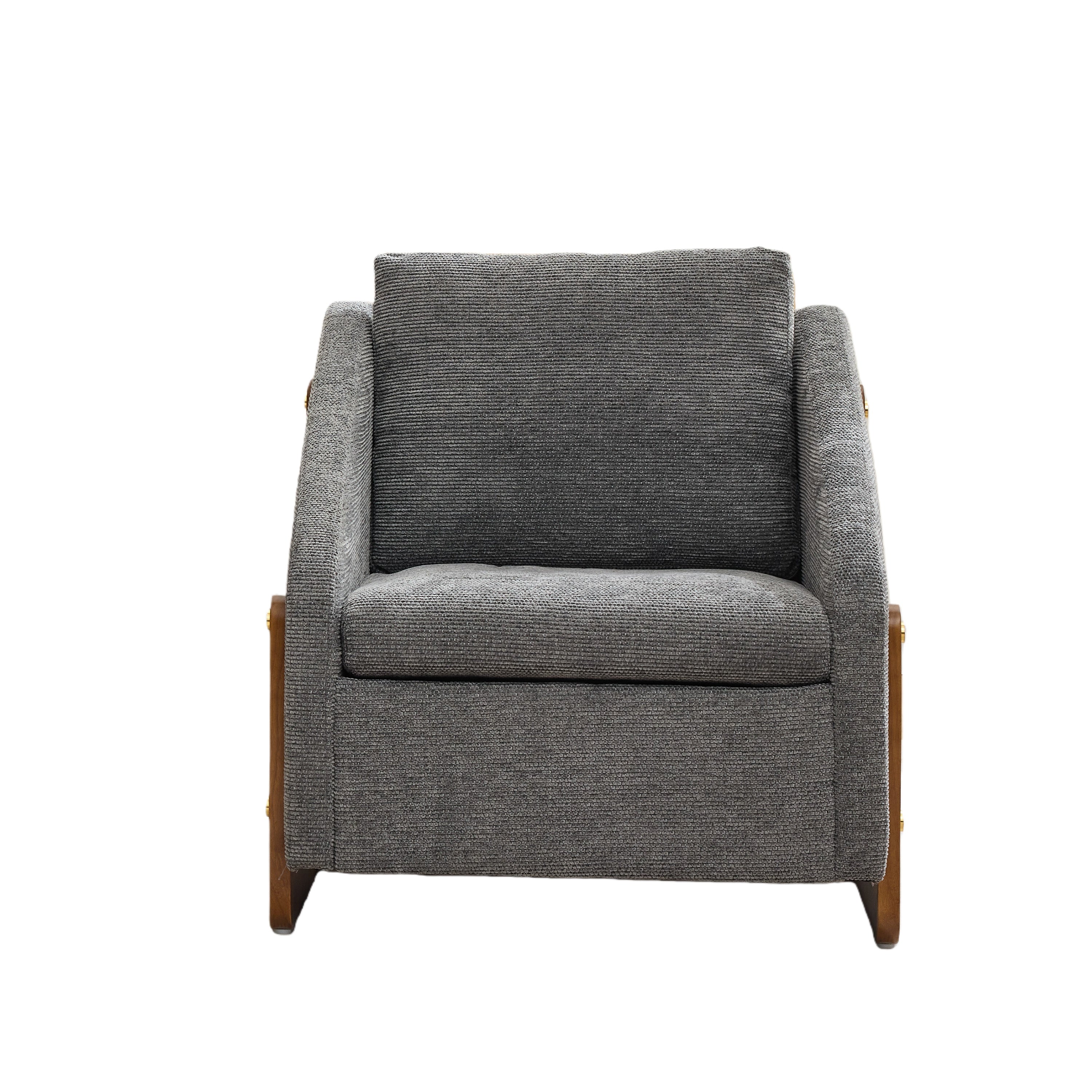 Sedgwick Modern Chenille Upholstered Armchair Wooden Frame