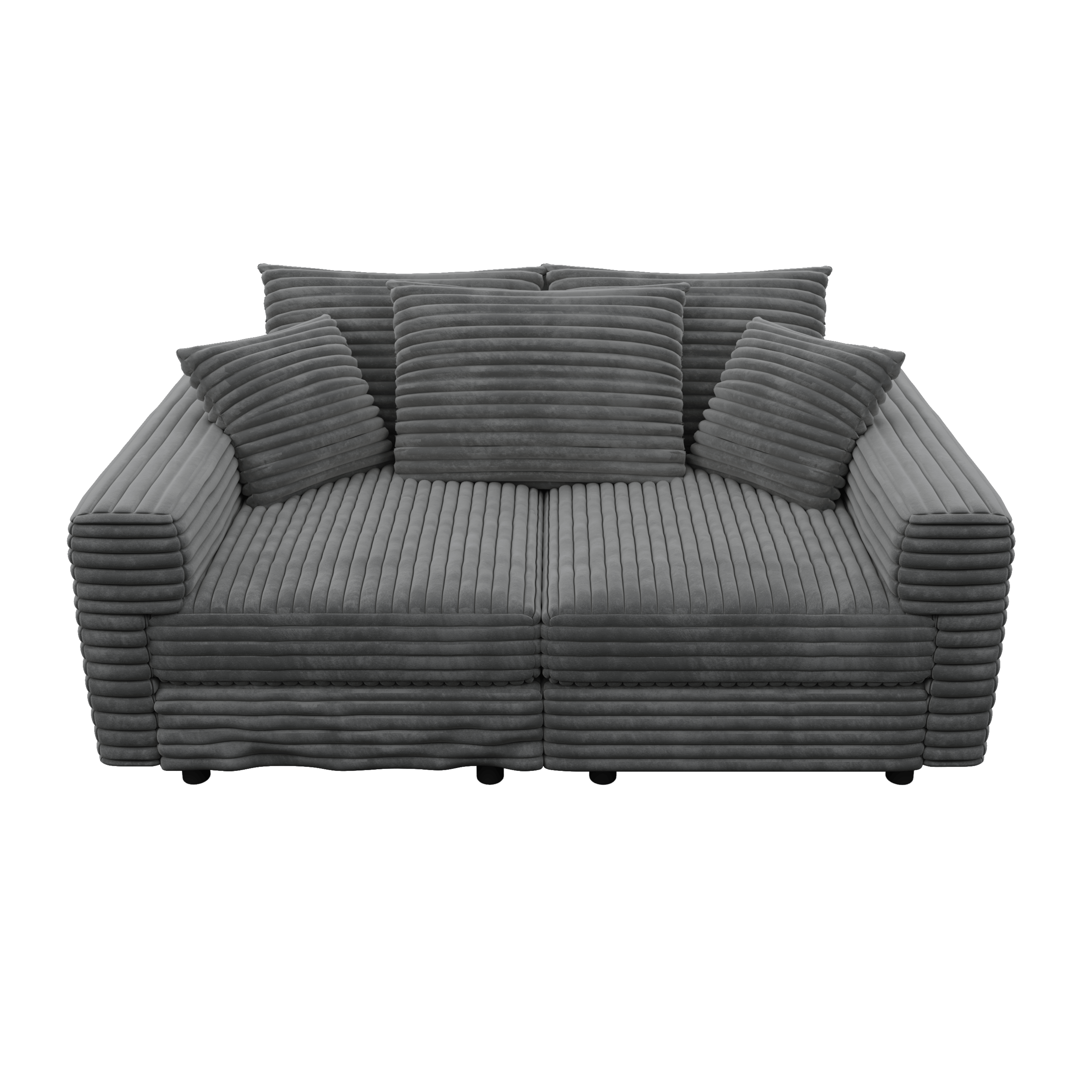 Norwalk 83" Modular Plush Corduroy 3-Seater Sofa with Soft Pillows