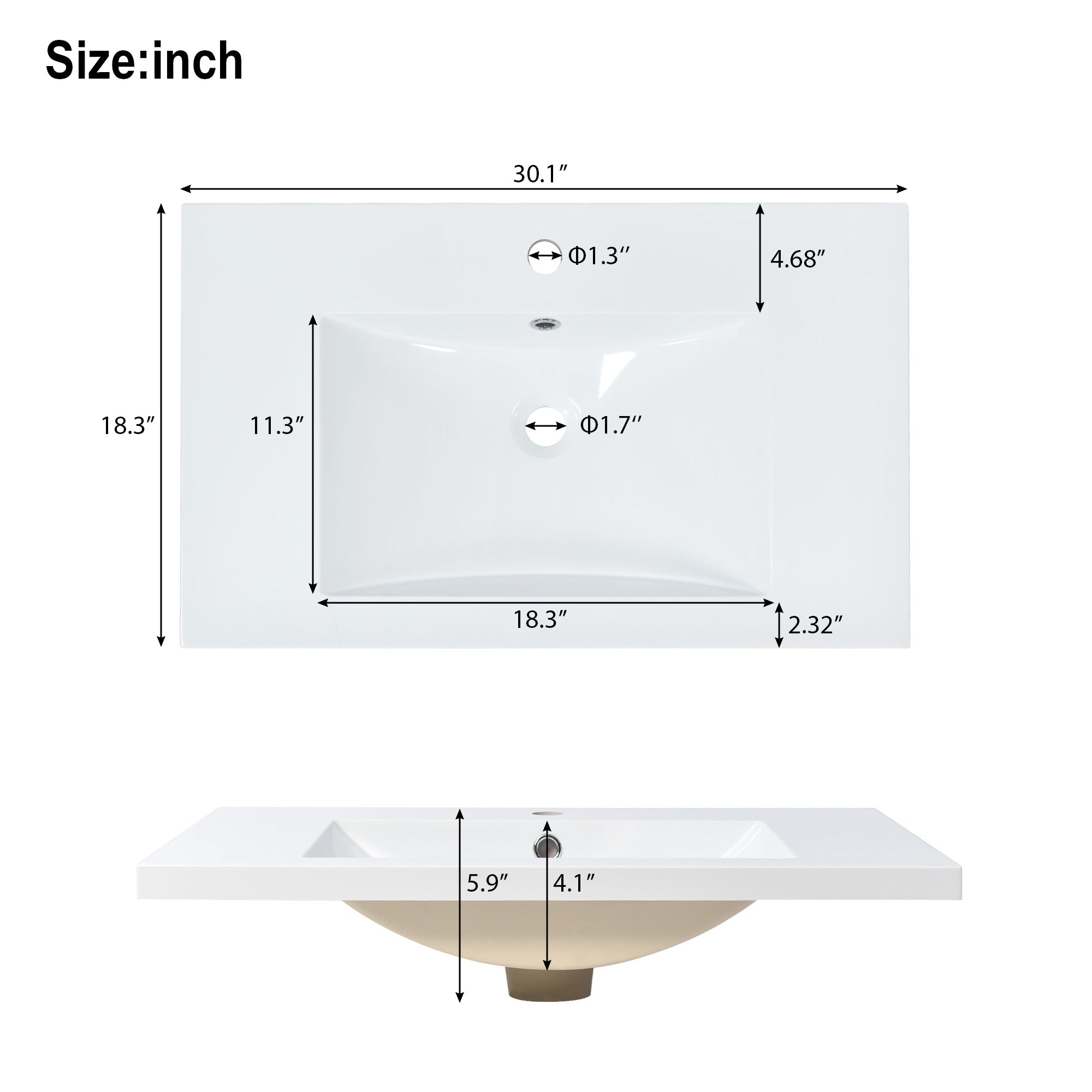 Rotorua 30" Freestanding Bathroom Vanity with Sink and Storage Cabinet