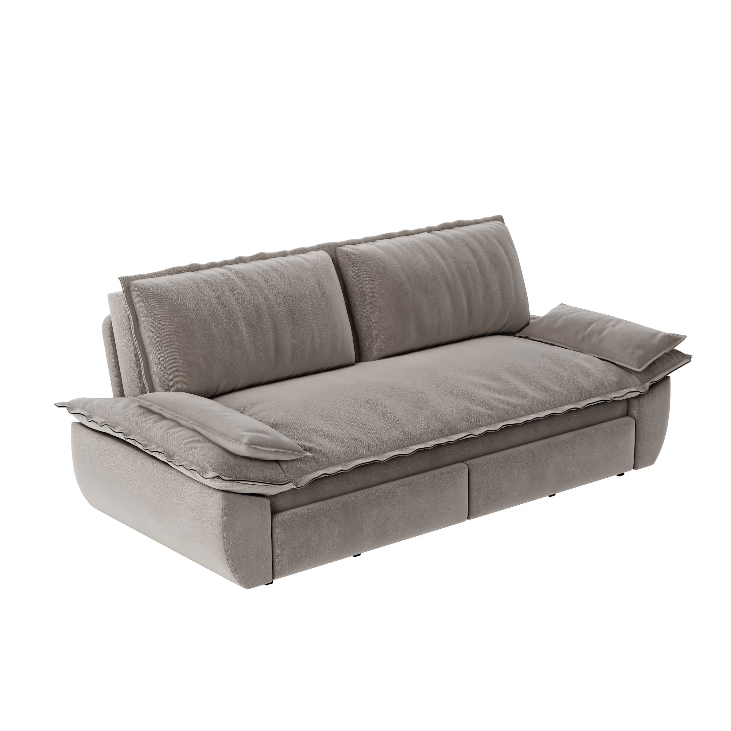 Alameda 73" Modern Velvet Queen Pull-Out Sleeper Sofa Bed with Wide Armrests