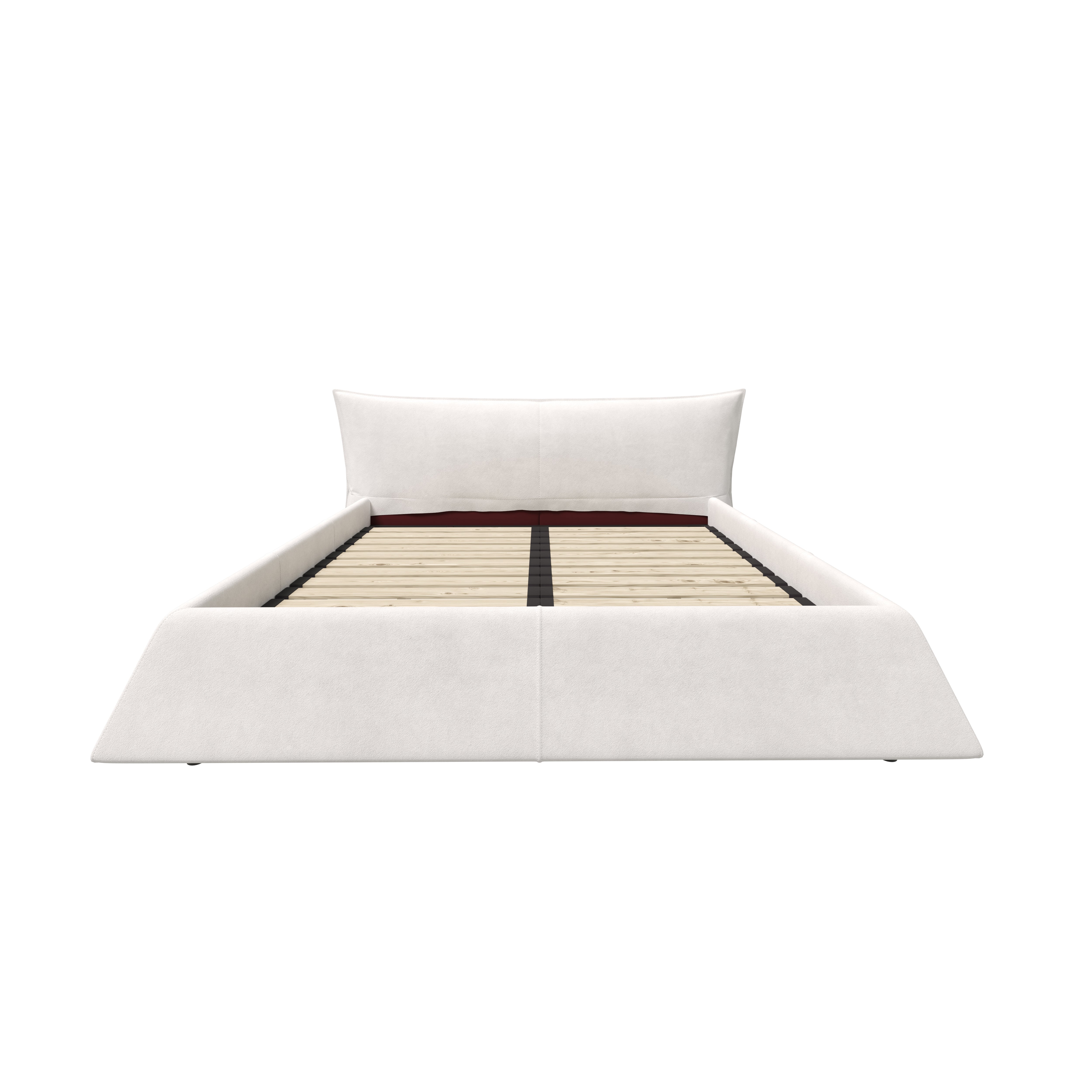 Boras Queen Size Upholstered Platform Bed with Special Shaped and Velvet Headboard