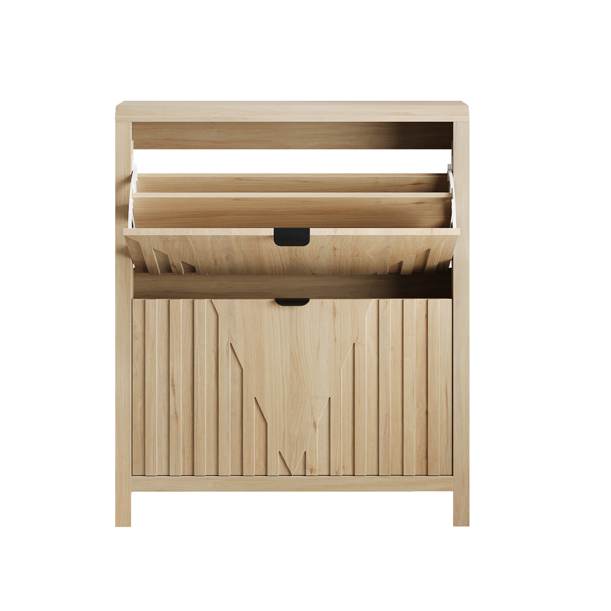 Mews 31.5" Slim Fluted Flip-Down Shoe Storage Cabinet