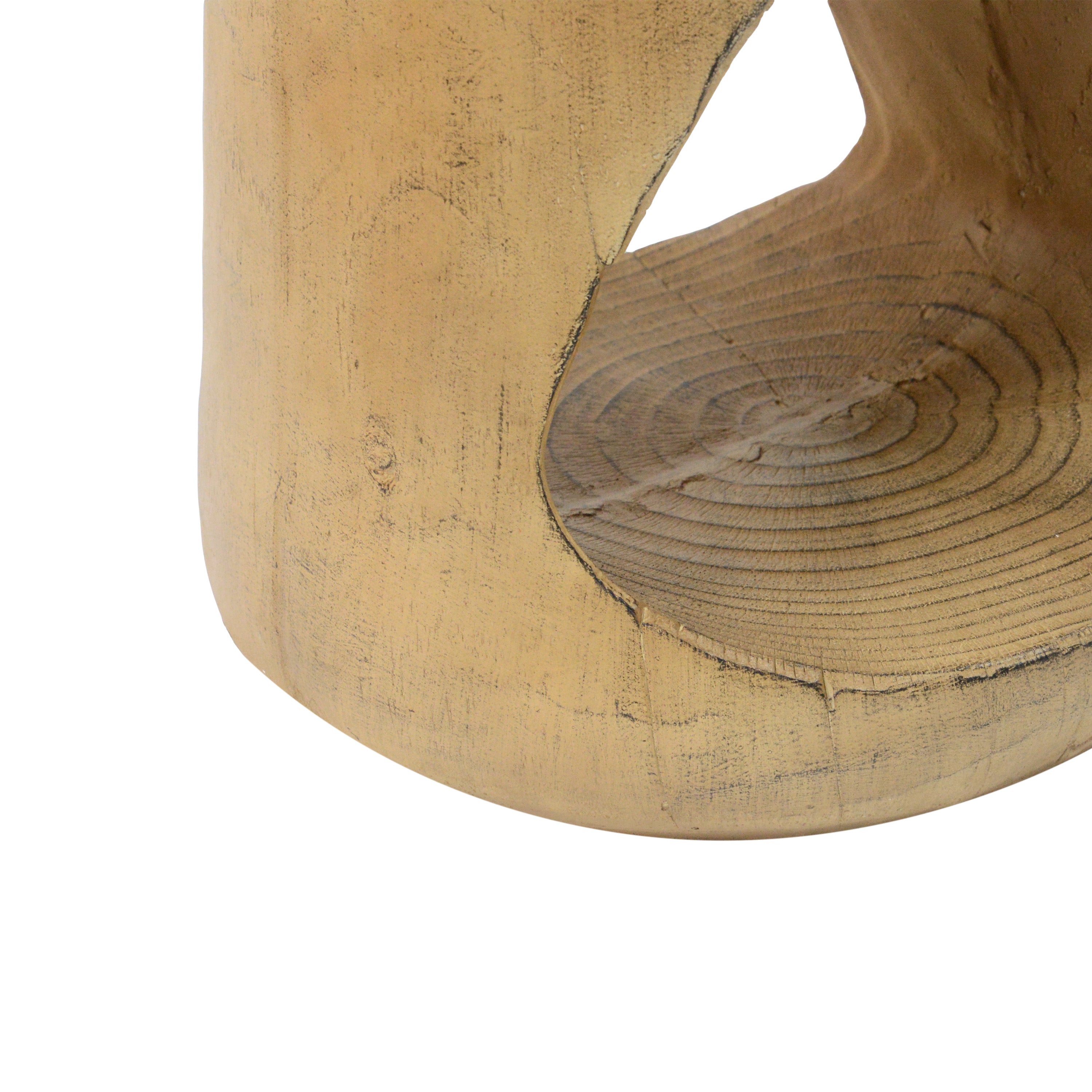 Avignon Sculptural Hollow Side Table, Natural