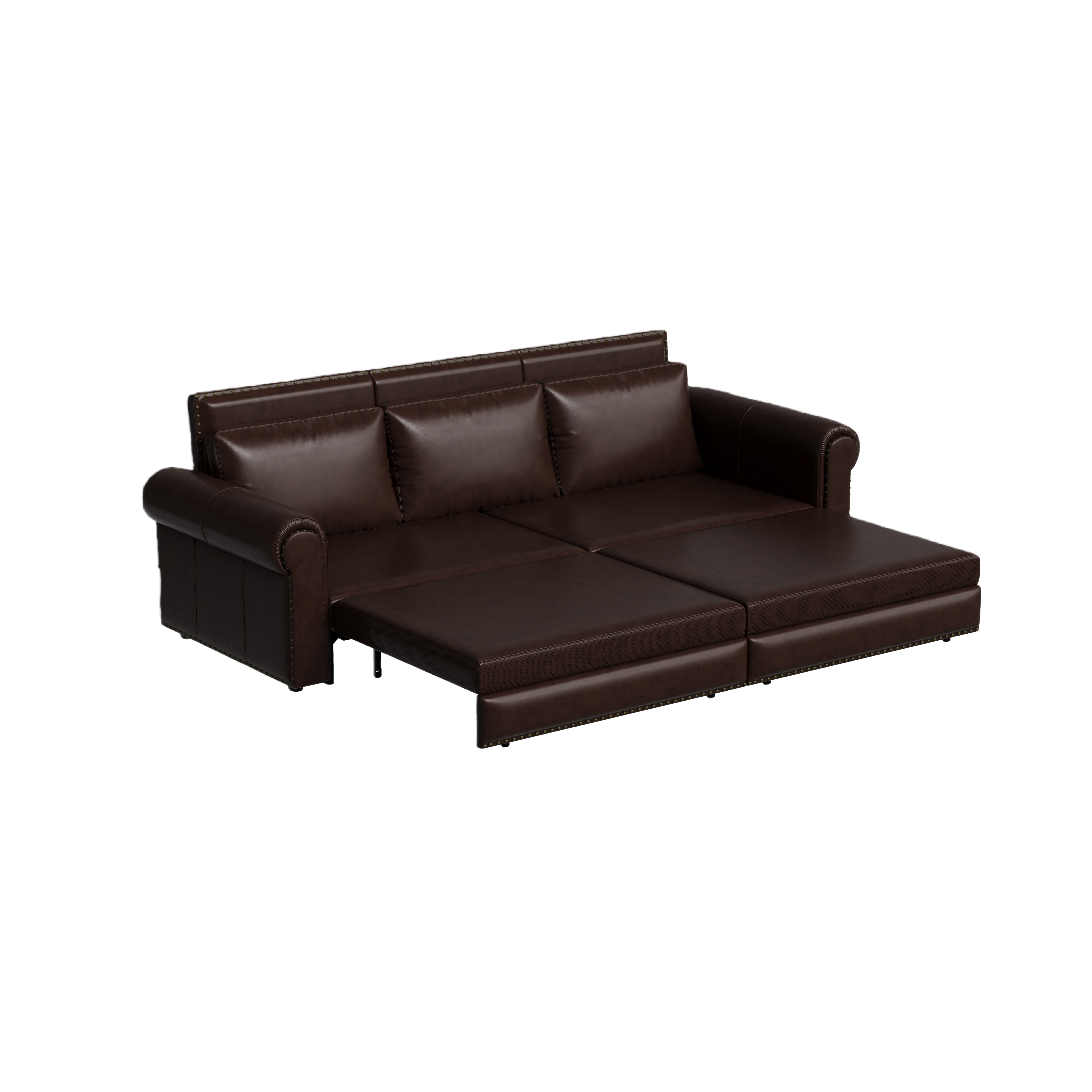 Denton 93.7" Faux Leather Chesterfield King Pull-Out Sleeper Sofa Bed