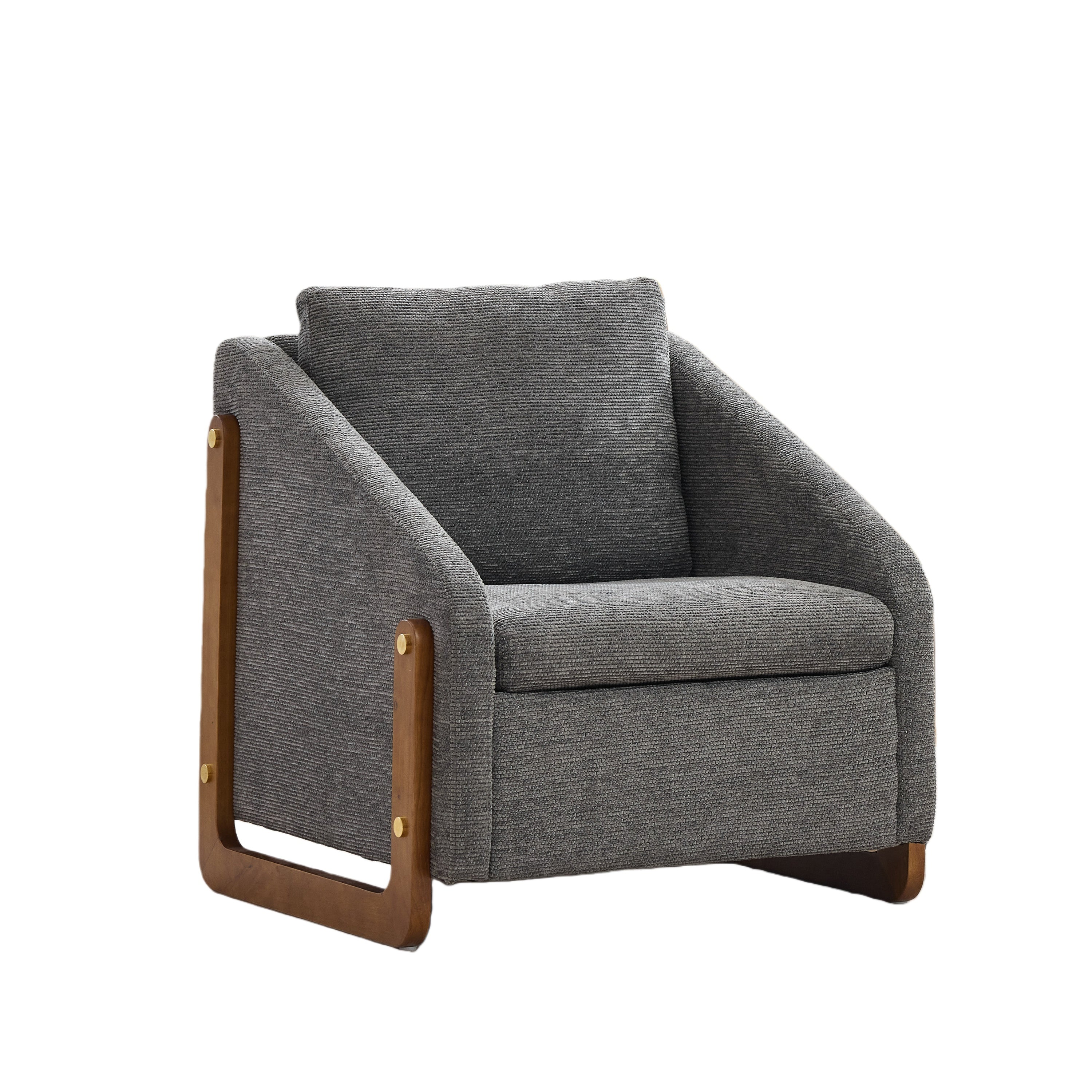 Sedgwick Modern Chenille Upholstered Armchair Wooden Frame