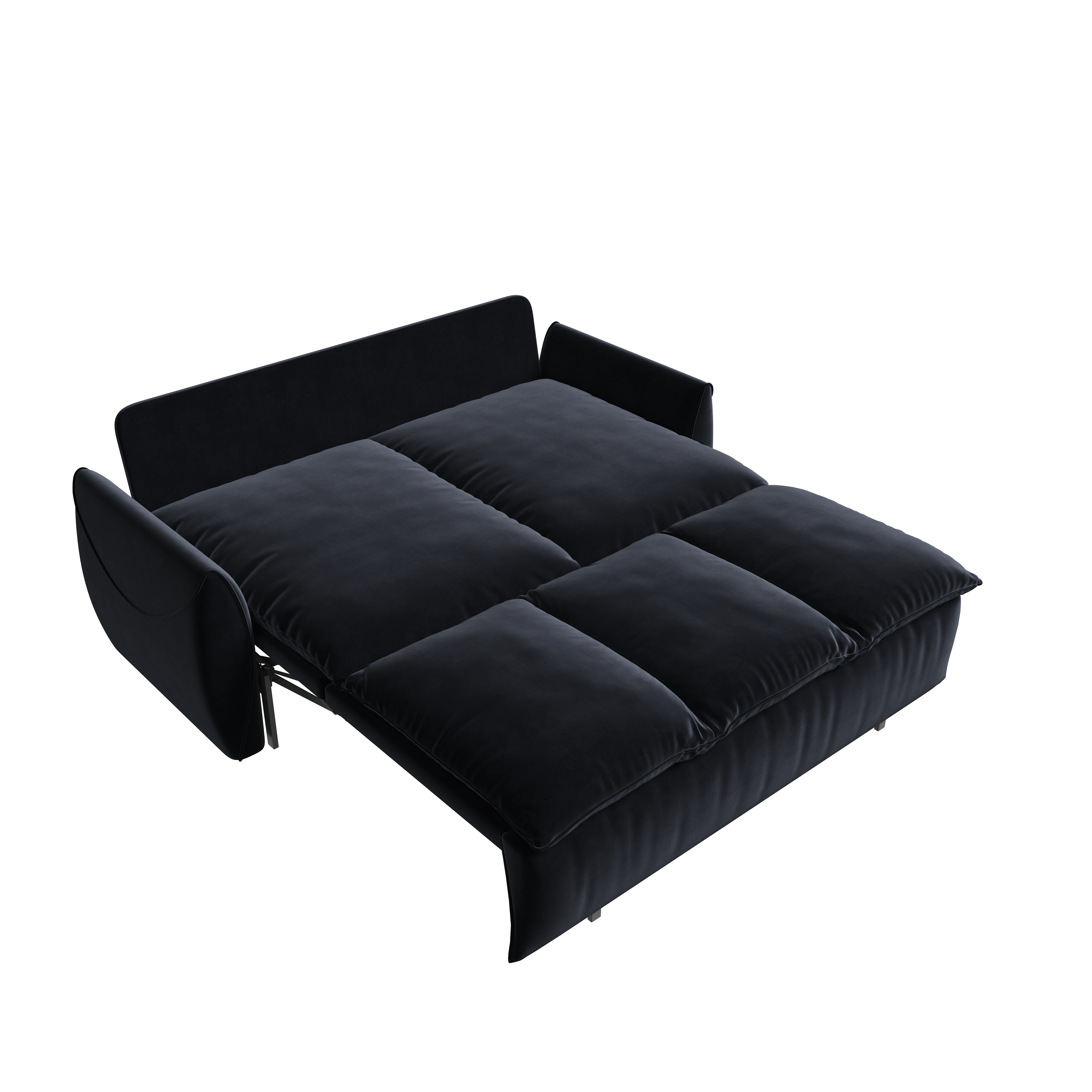 Tempe 71" Velvet Loveseat Sleeper Sofa Bed with Zippered Pillow Pads