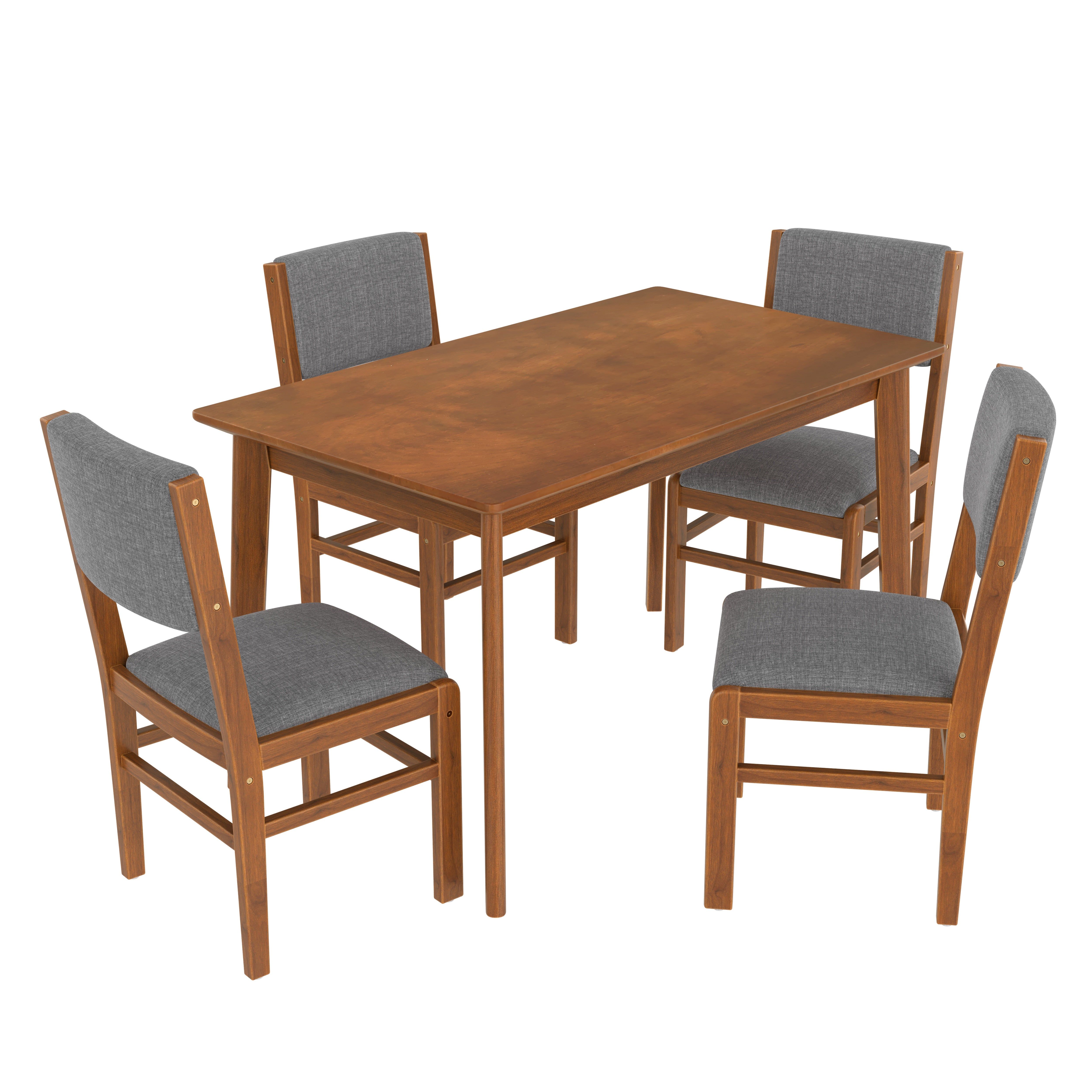 Seine 5 Pieces 47" Soild Wood Dining Table Set