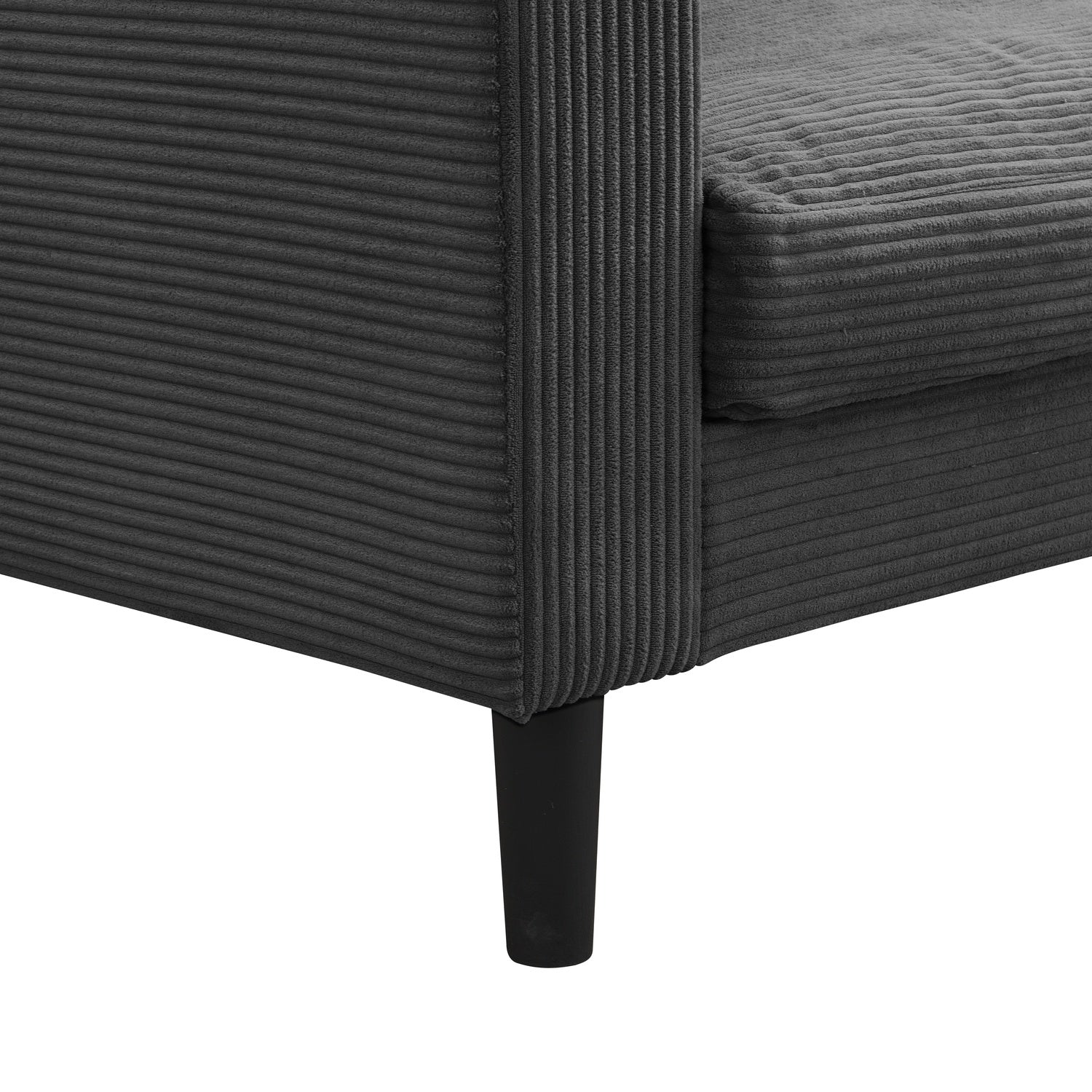 Canyon Modern Chenille Upholstered 3-Seater Sofa, Dark Gray