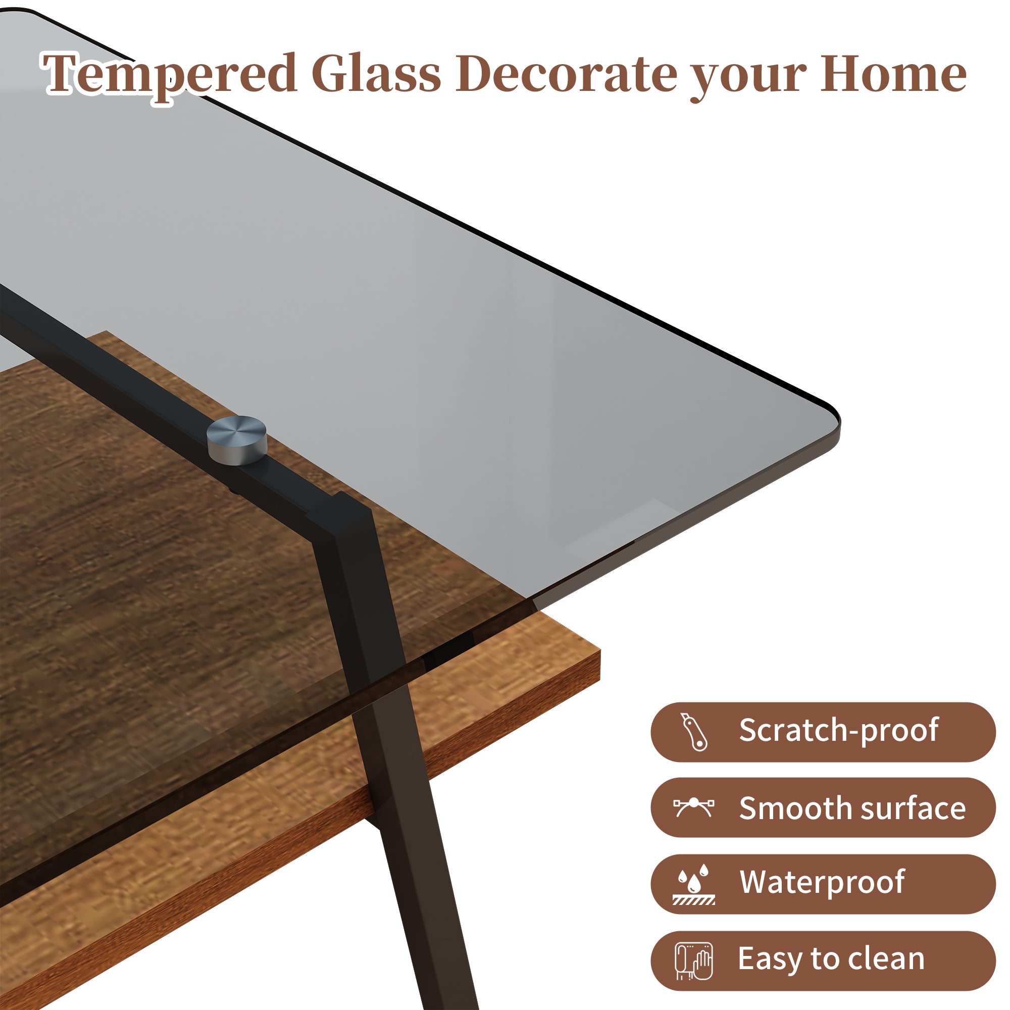 Murano Rectangular Tempered Glass Coffee Table