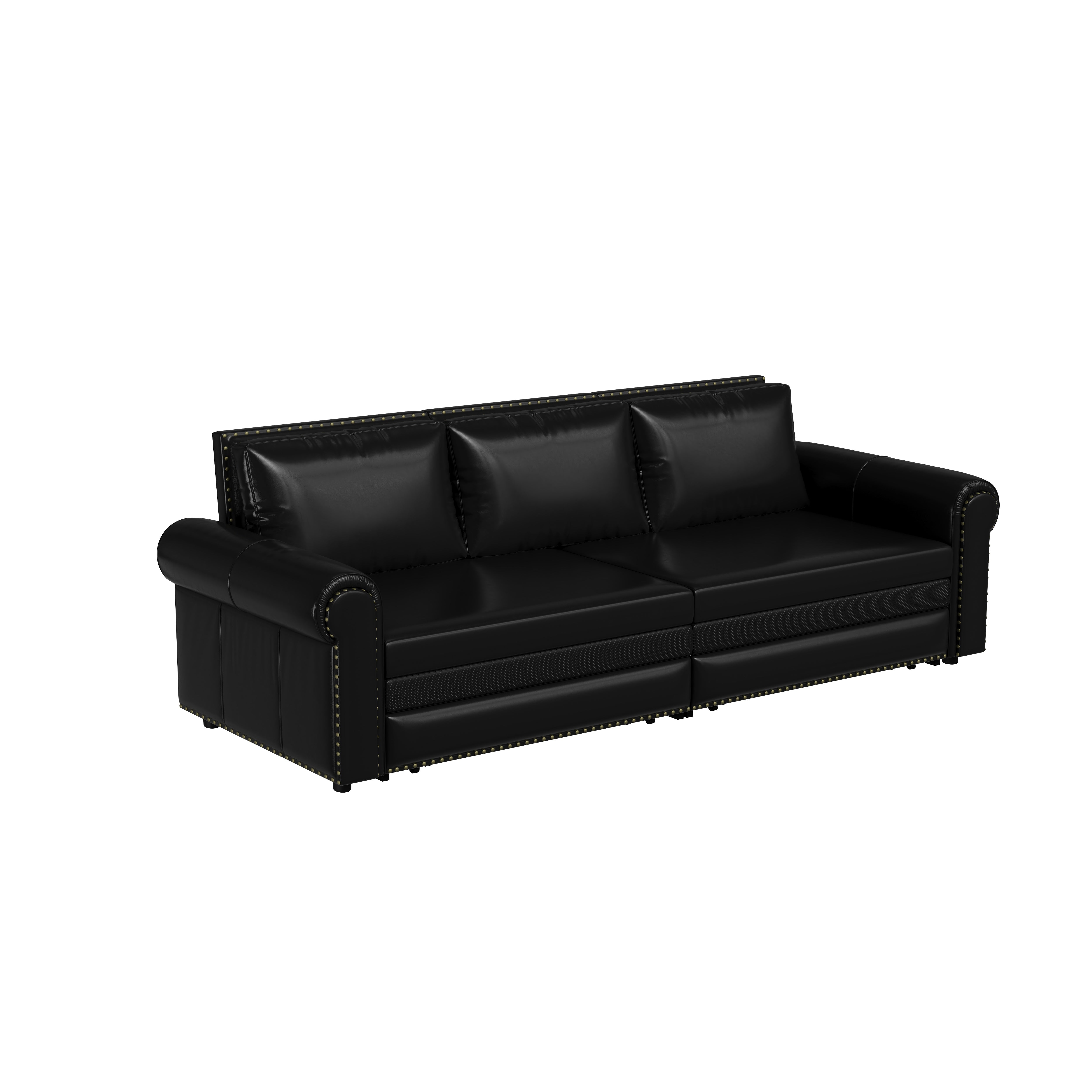 Denton 93.7" Faux Leather Chesterfield King Pull-Out Sleeper Sofa Bed