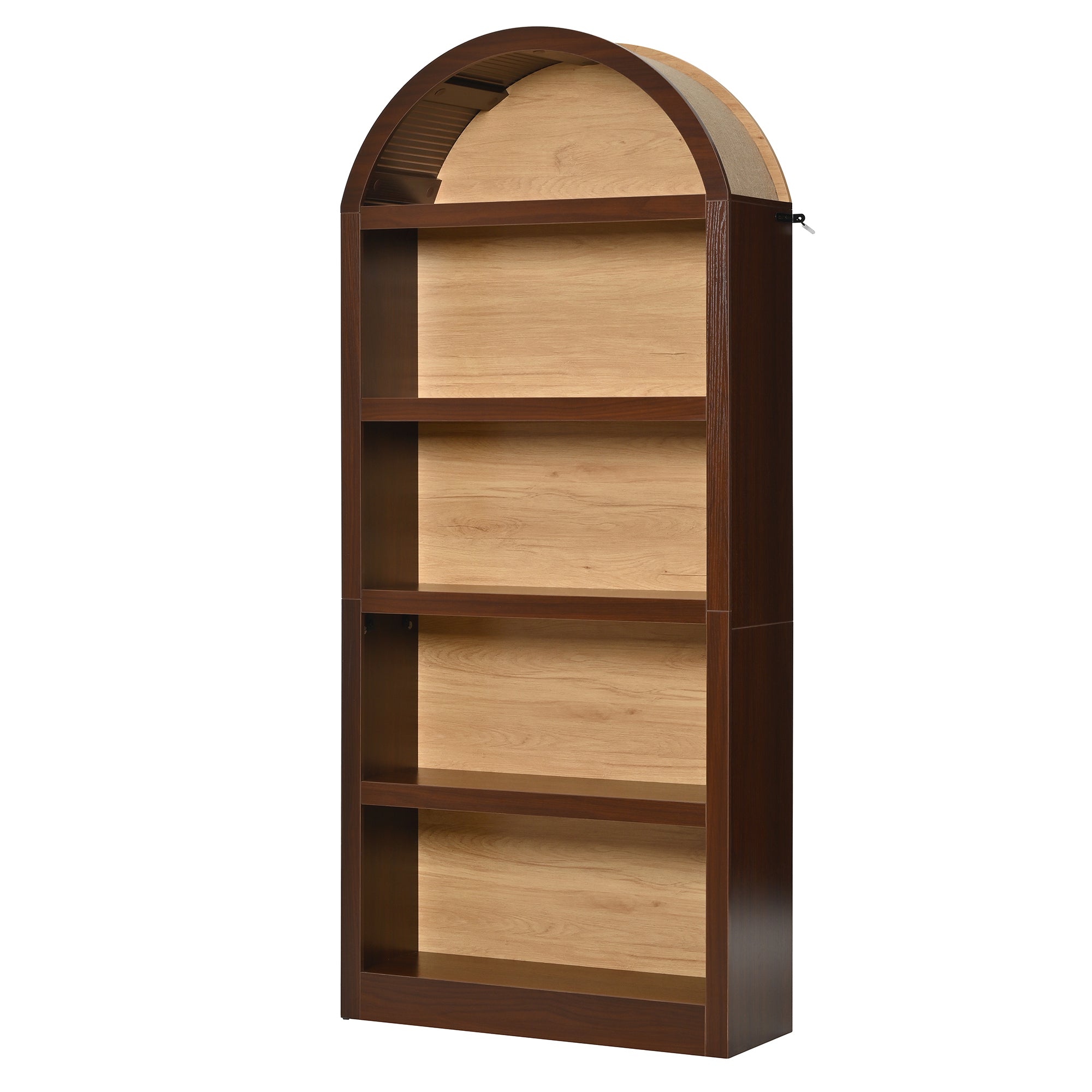 Spoleto 69" Tall Arched Bookcase with 5-Tier Open Shelves Set of 2