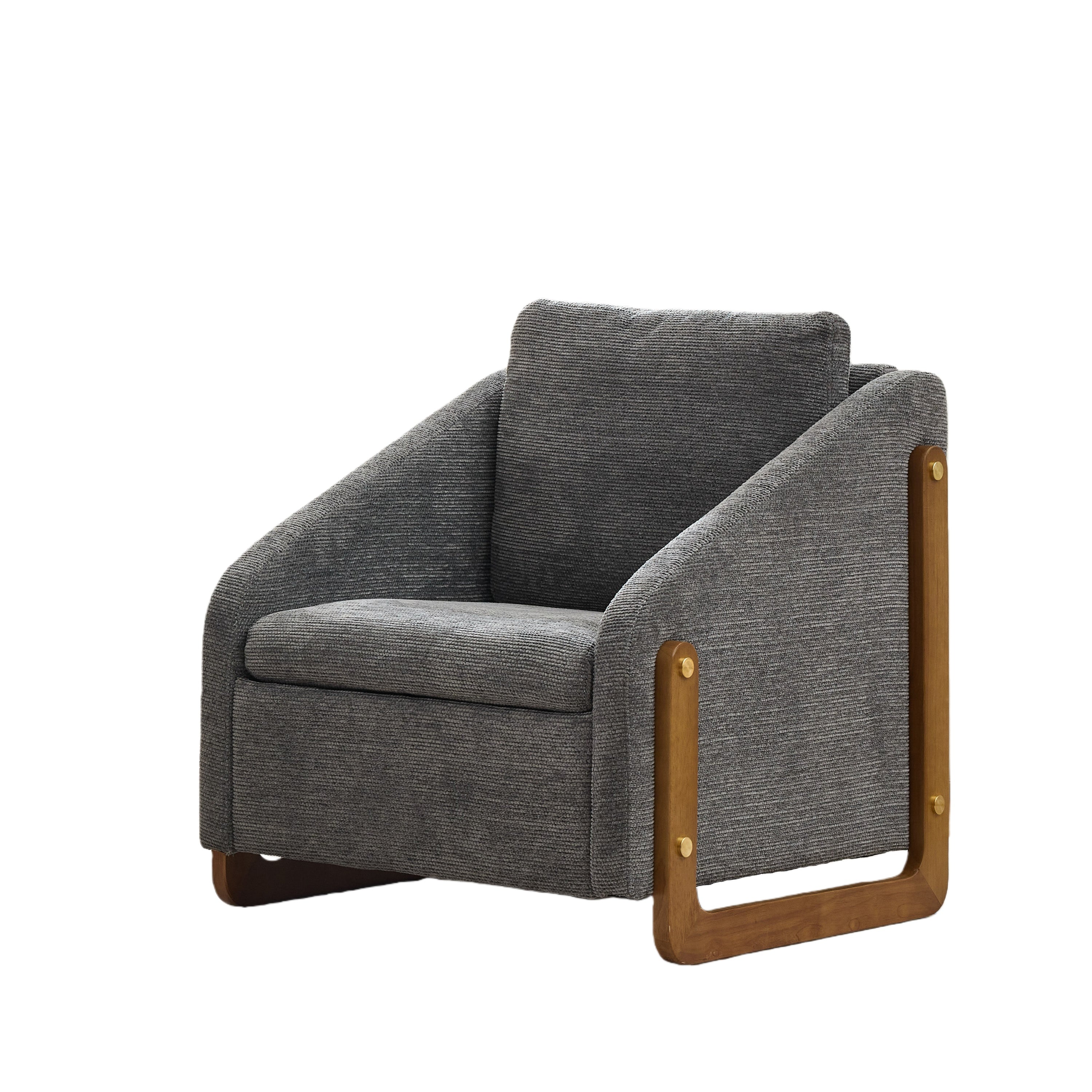 Sedgwick Modern Chenille Upholstered Armchair Wooden Frame