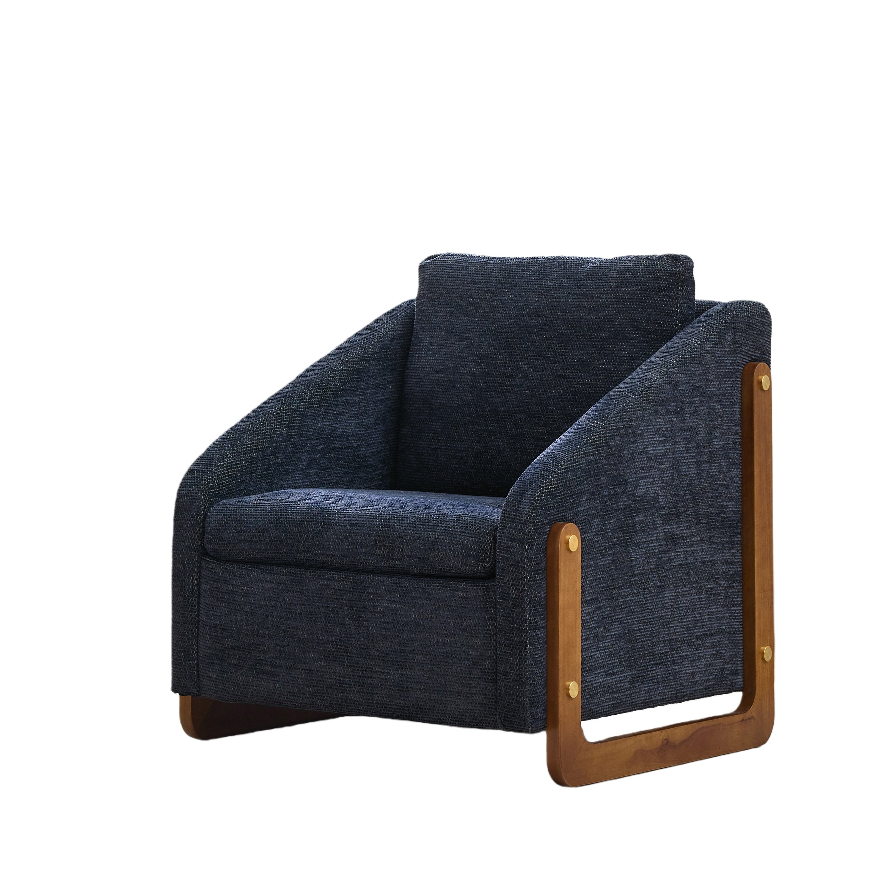 Sedgwick Modern Chenille Upholstered Armchair Wooden Frame