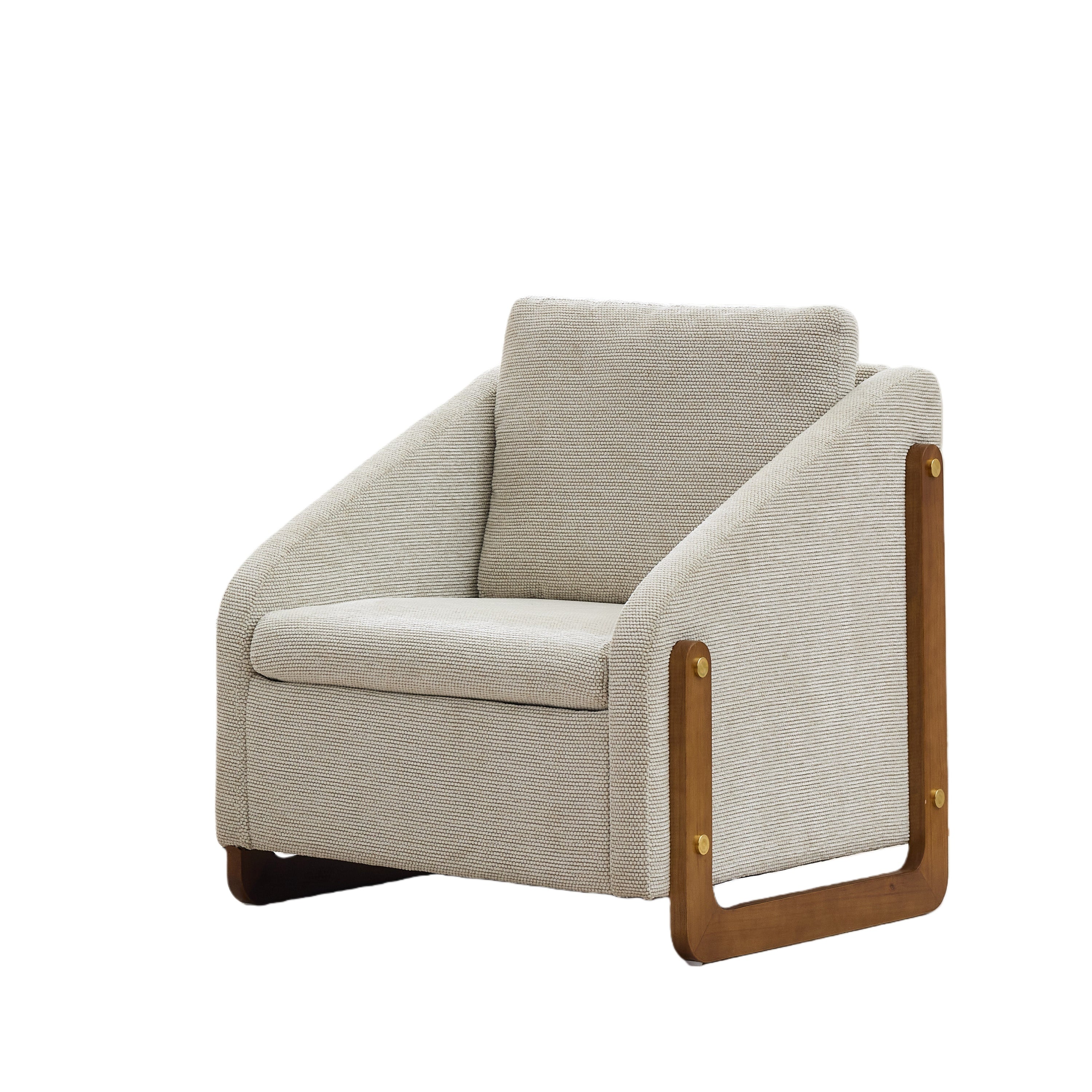 Sedgwick Modern Chenille Upholstered Armchair Wooden Frame