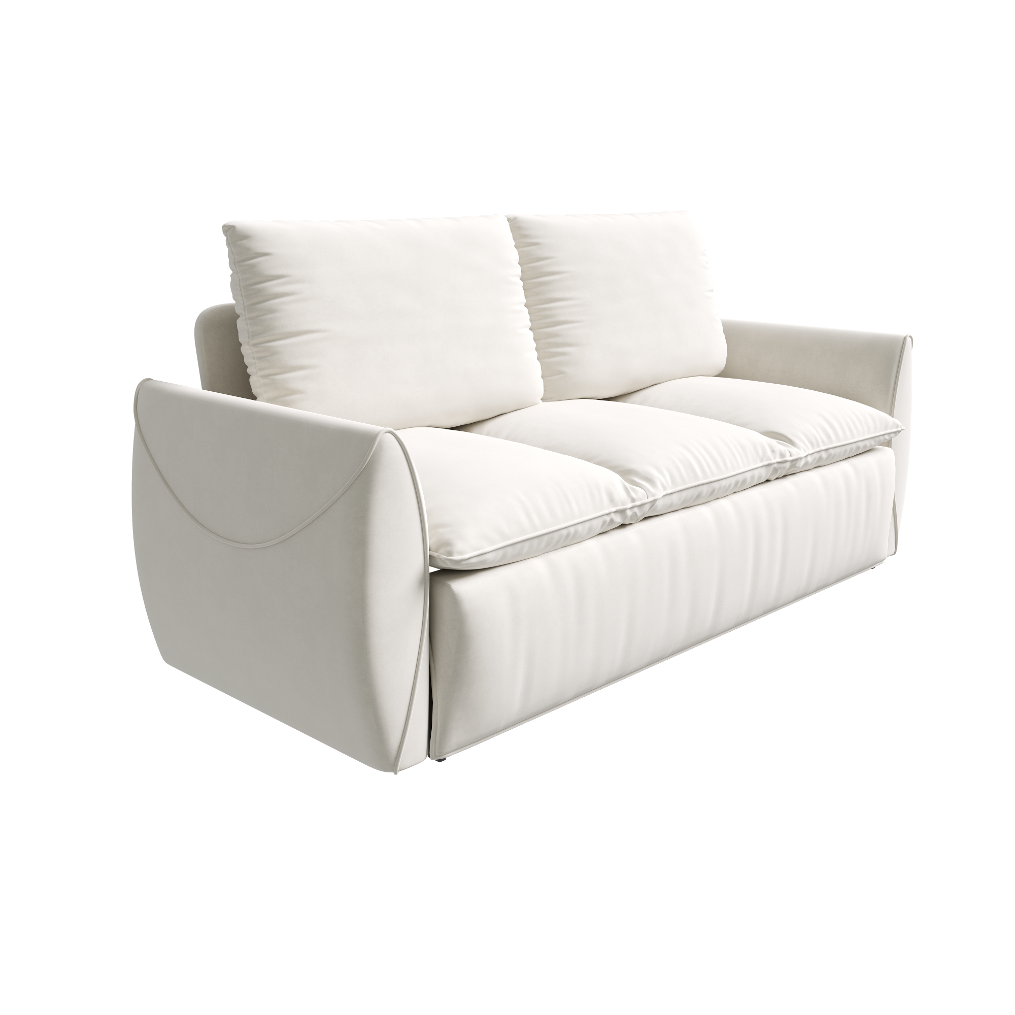 Tempe 71" Velvet Loveseat Sleeper Sofa Bed with Zippered Pillow Pads