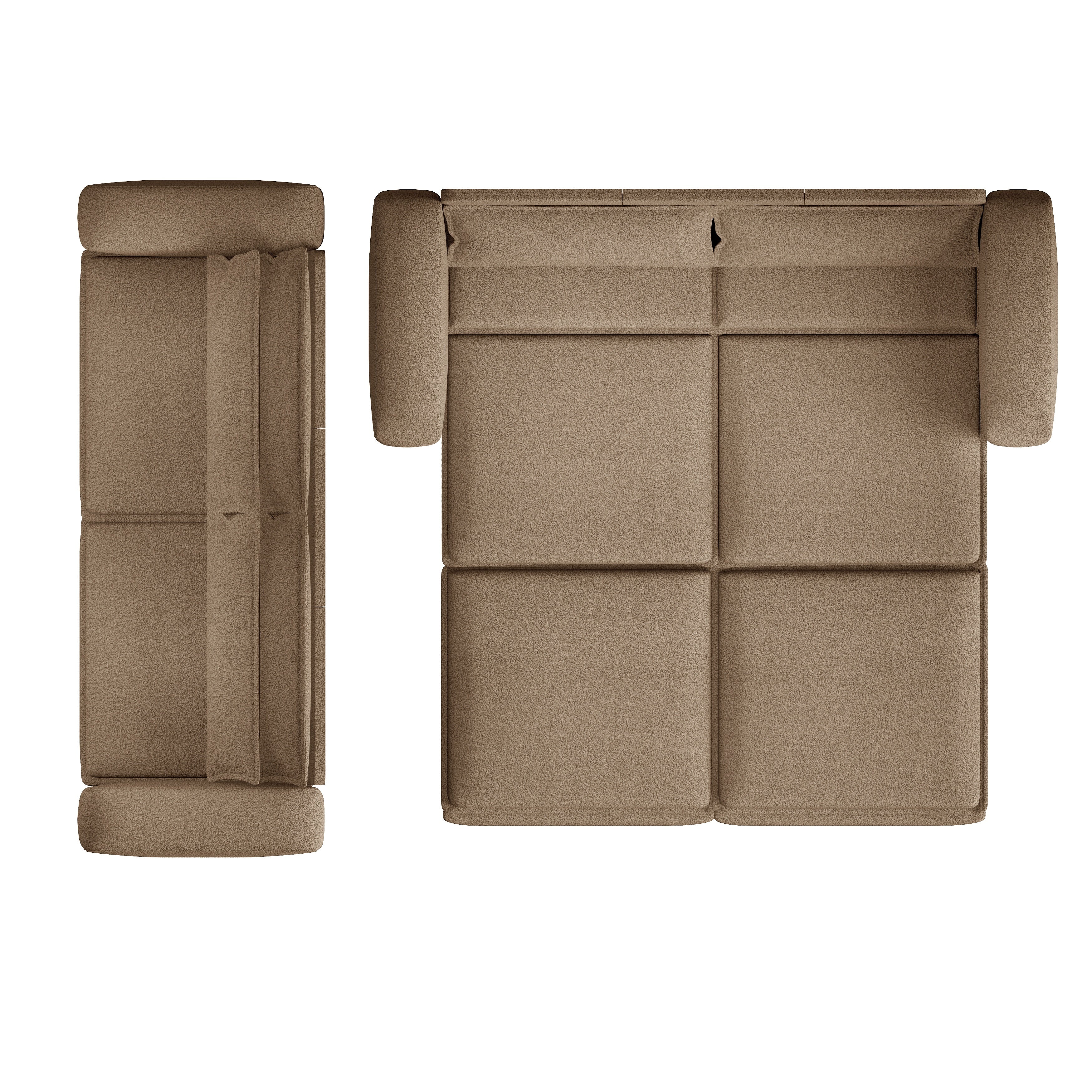 Cary 93" King Size Teddy Convertible Pull-Out Sleeper Sofa Bed with Chaise Lounge and Lumbar Pillows