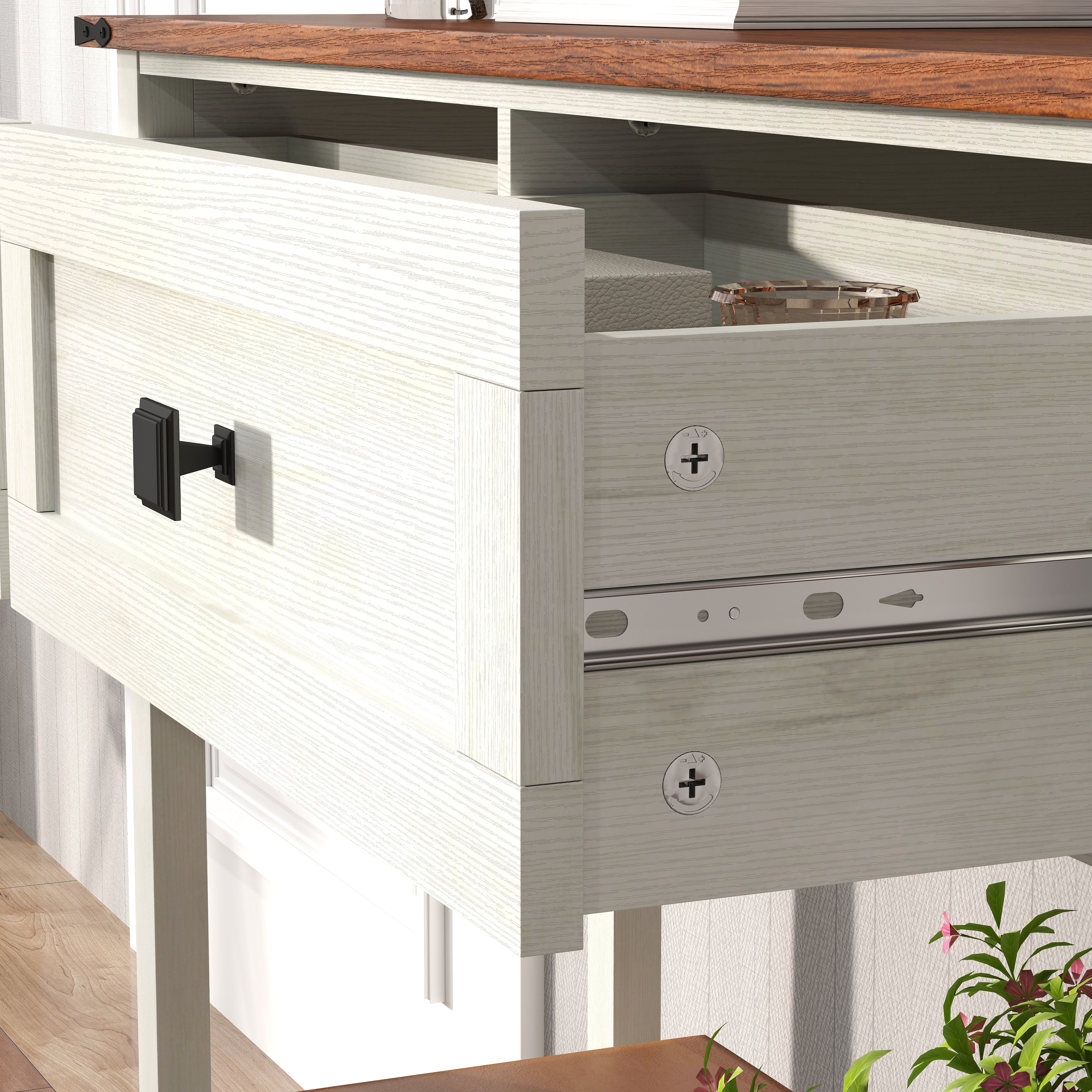 Elmwood Rustic Console Table with 2 Draw