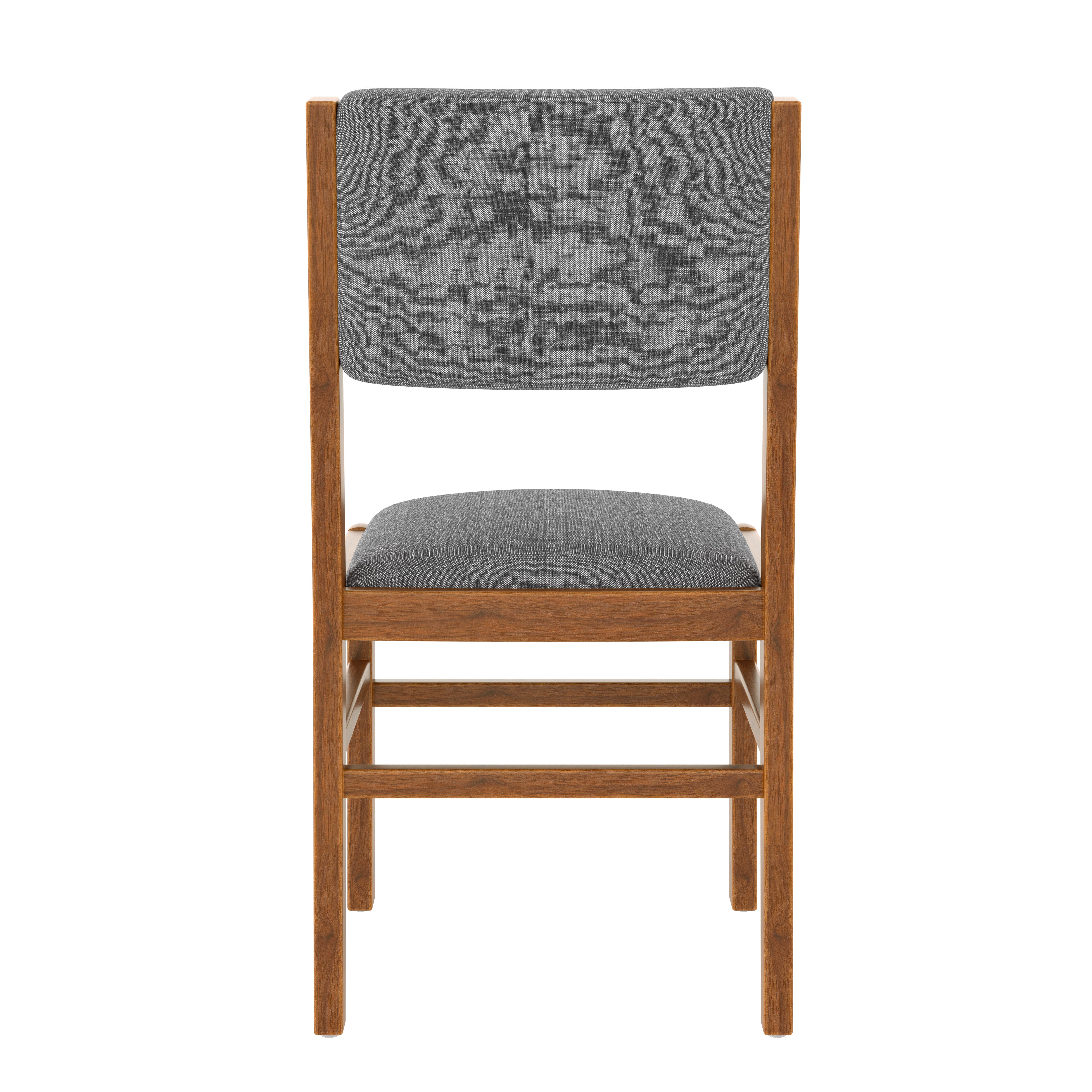 Seine Mid-Century Upholstered Solid Wood Dining Chair Set of 4