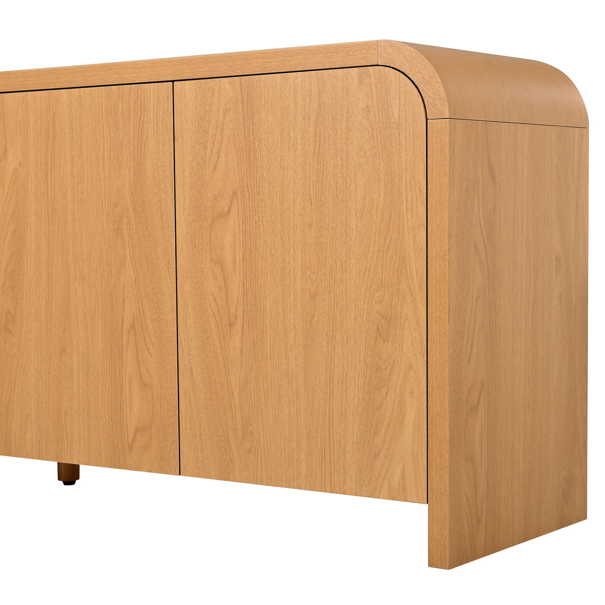 Rieti 66" Curved 4-Door Credenza Media Console with Adjustable Shelves