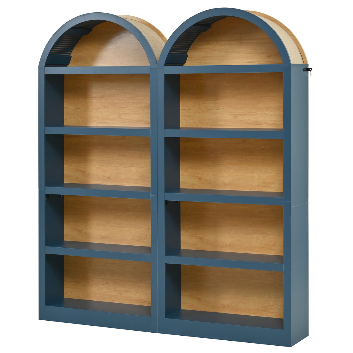 Spoleto 127" 3-Piece TV Stand Set with 2 Arched Bookcases