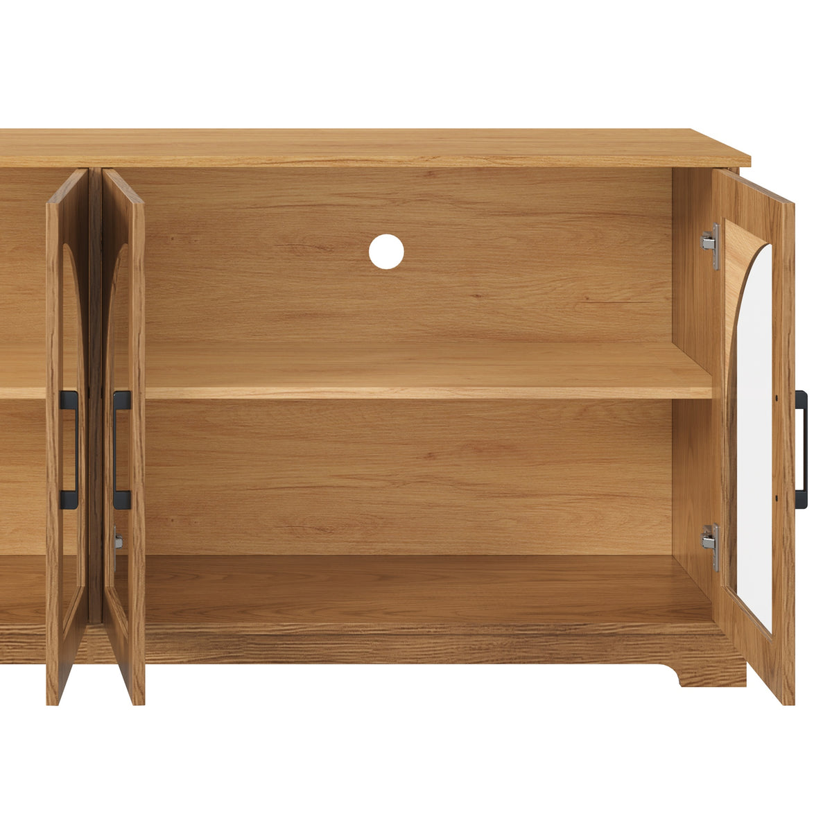 Spoleto 67" Arched Glass Door TV Stand Media Console with 4 Doors