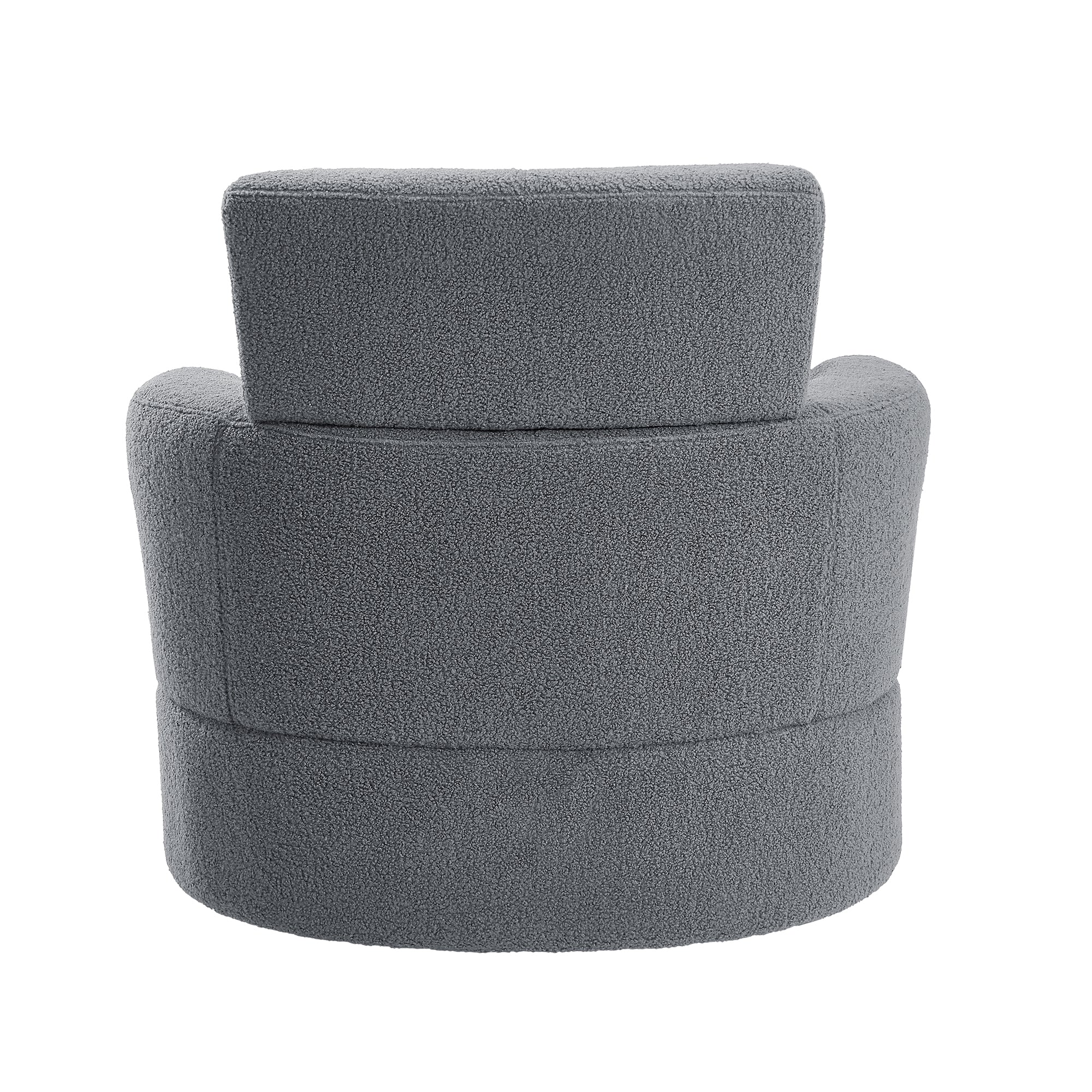 Cascade Boucle Swivel  Round Sofa Chair with Adjustable Headrest