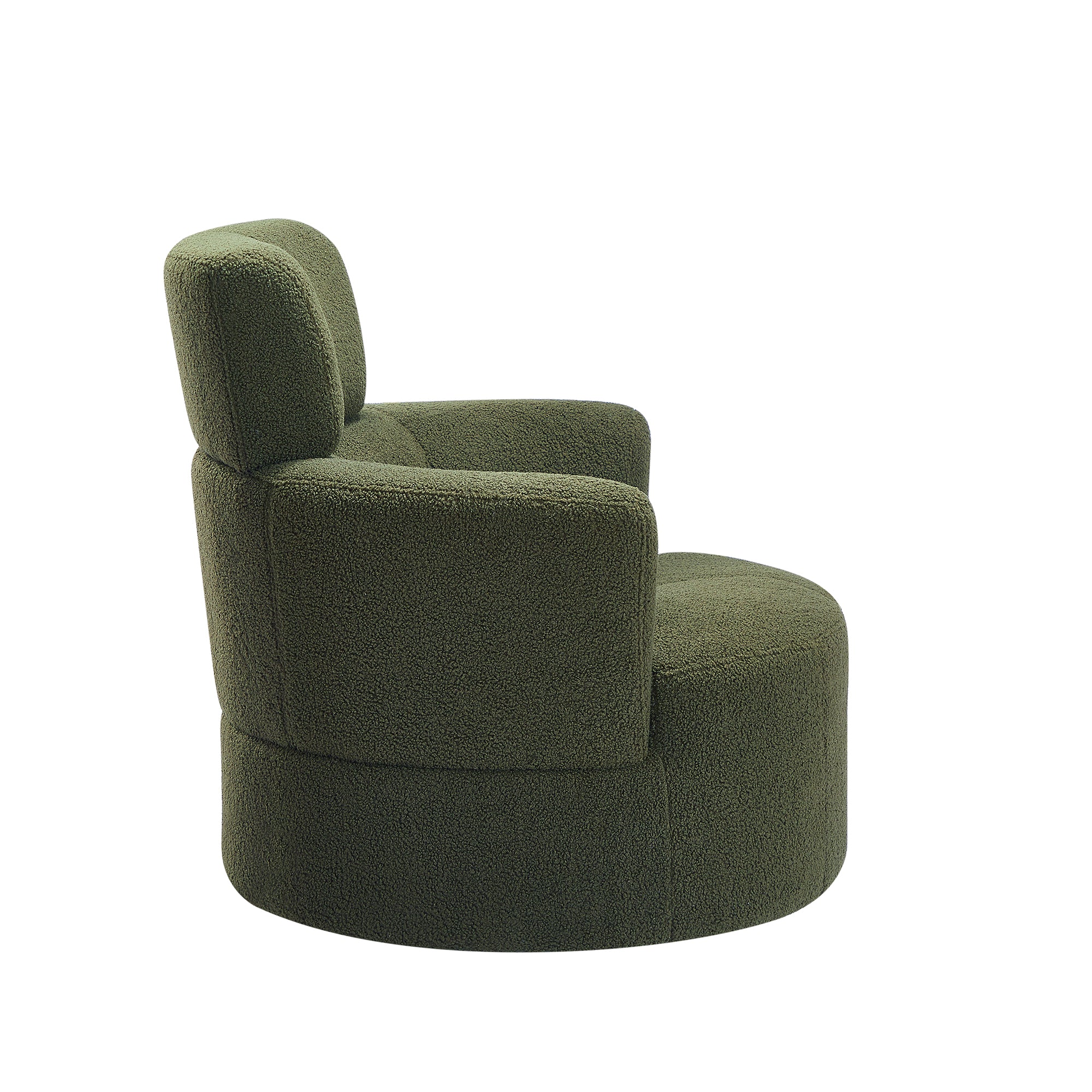 Cascade Boucle Swivel  Round Sofa Chair with Adjustable Headrest