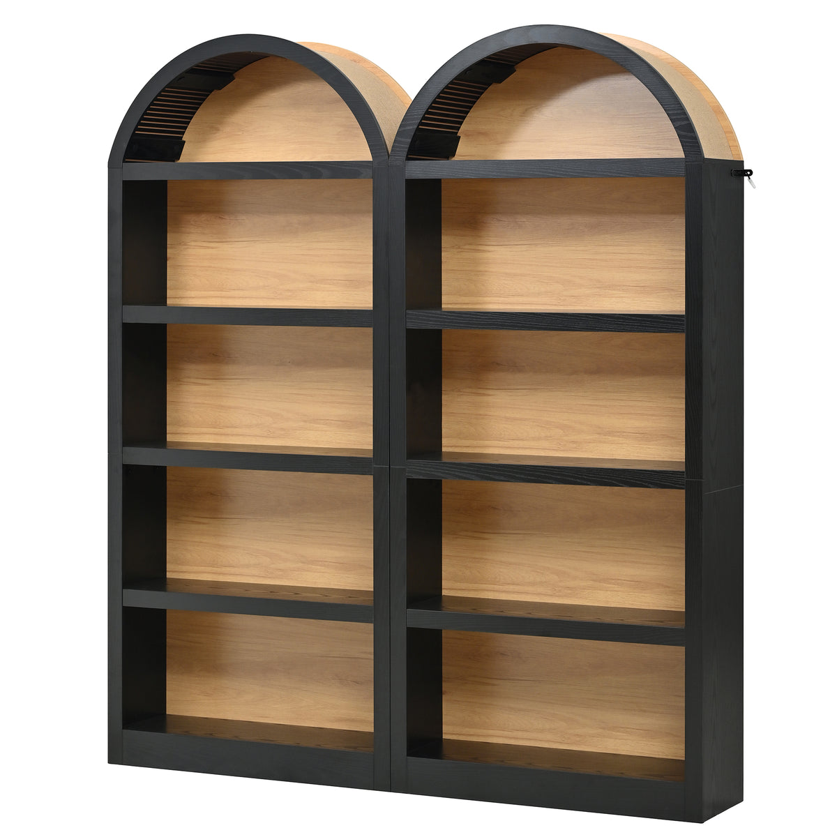 Spoleto 127" 3-Piece TV Stand Set with 2 Arched Bookcases