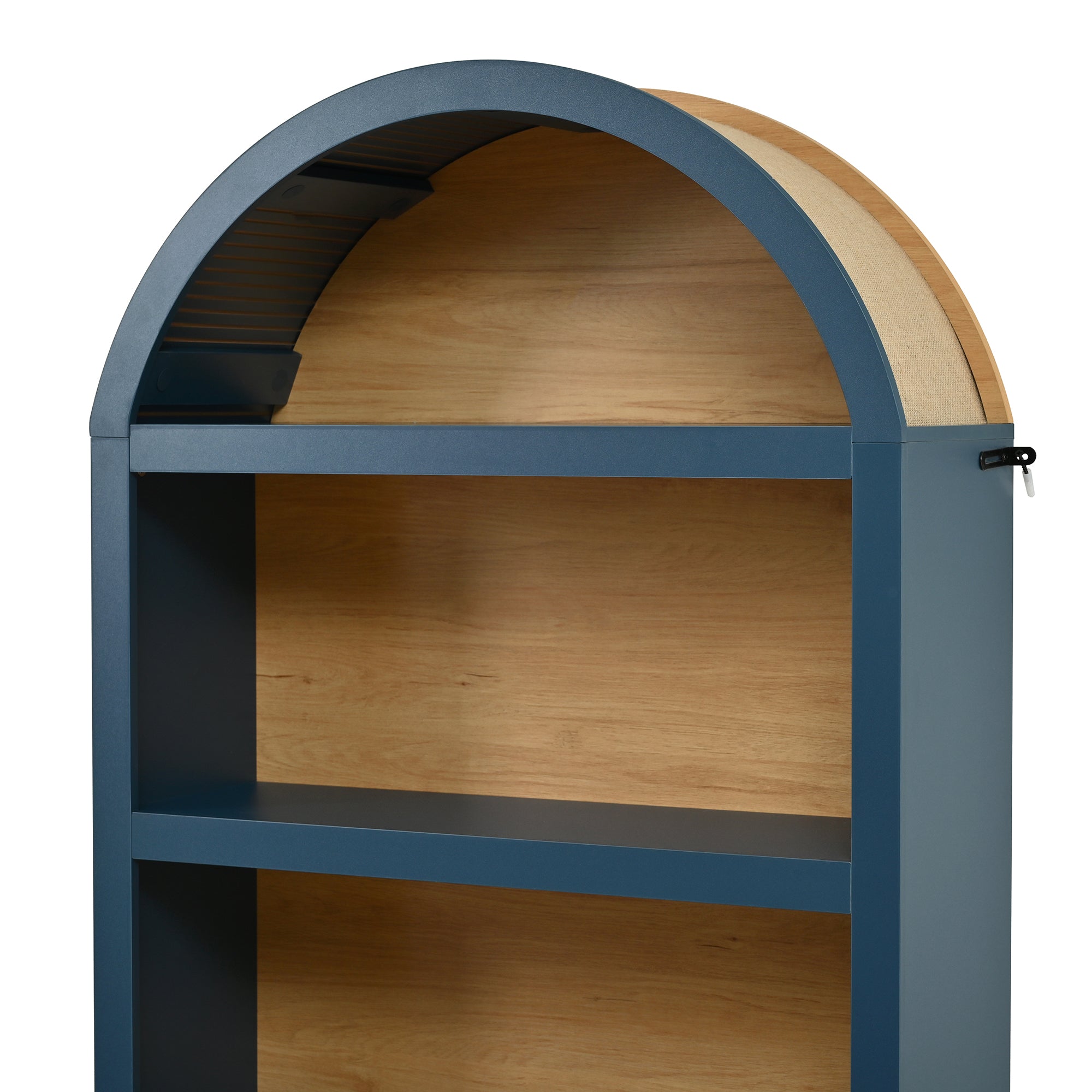 Spoleto 127" 3-Piece TV Stand Set with 2 Arched Bookcases