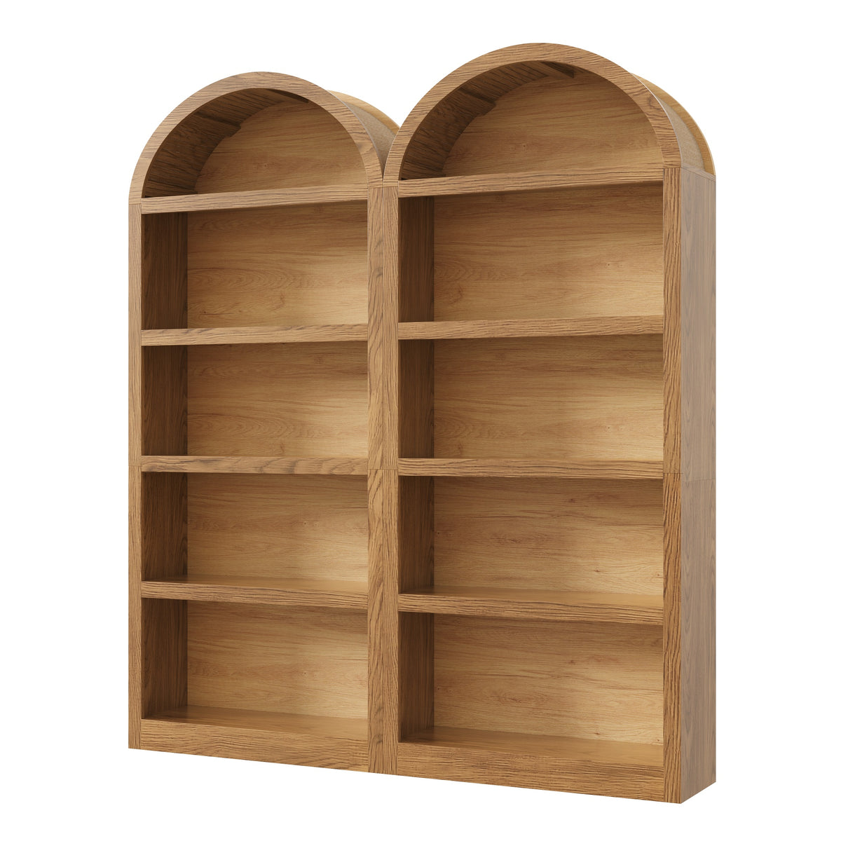 Spoleto 127" 3-Piece TV Stand Set with 2 Arched Bookcases