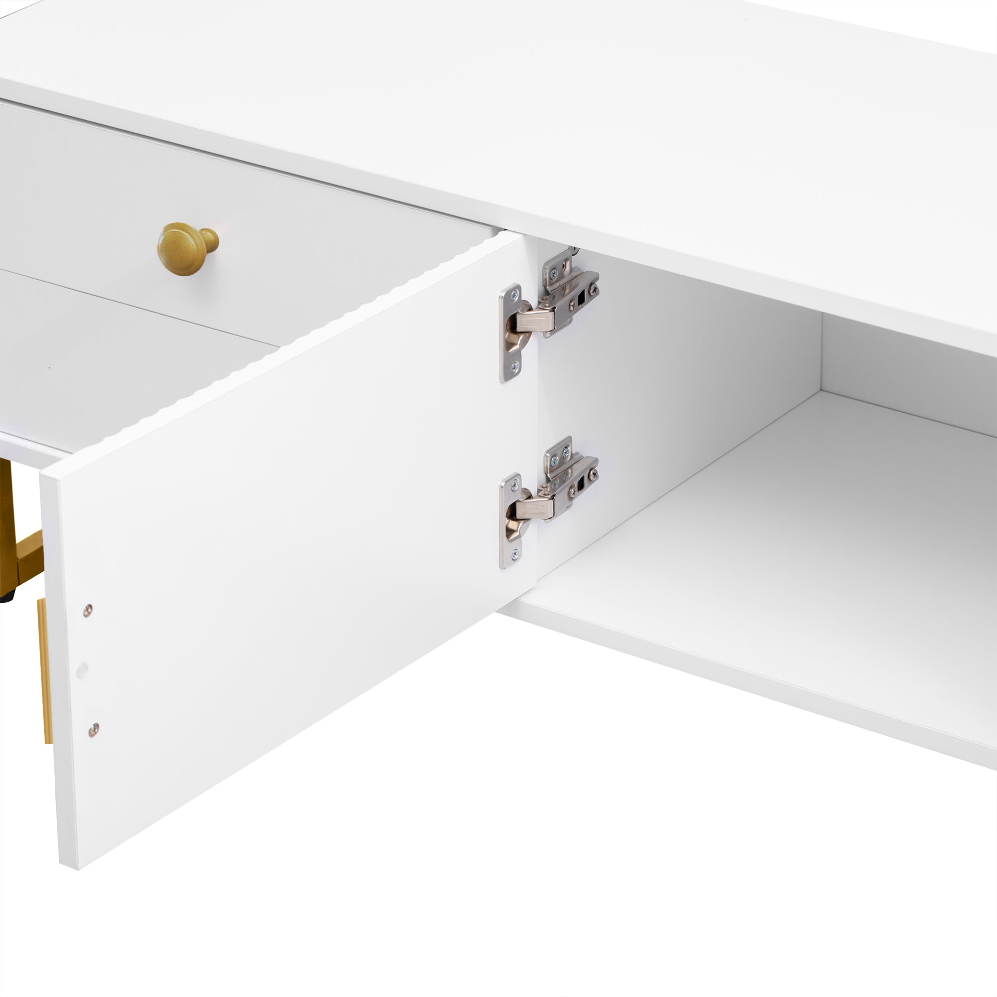 Quito Modern TV Stand with Gold Metal Legs