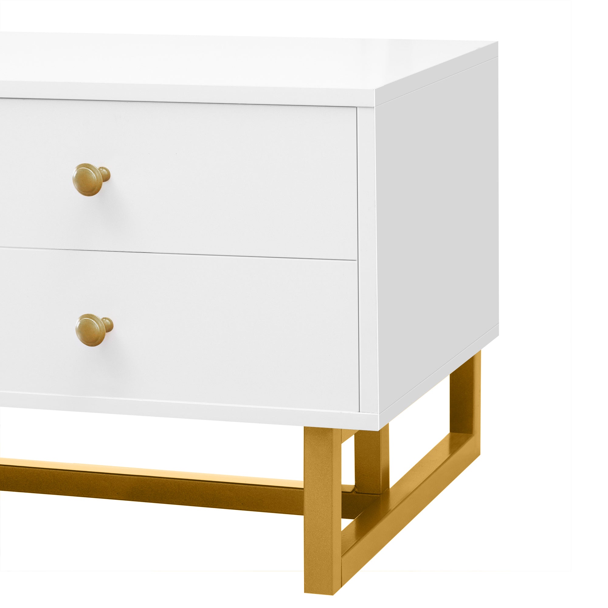 Quito Modern TV Stand with Gold Metal Legs