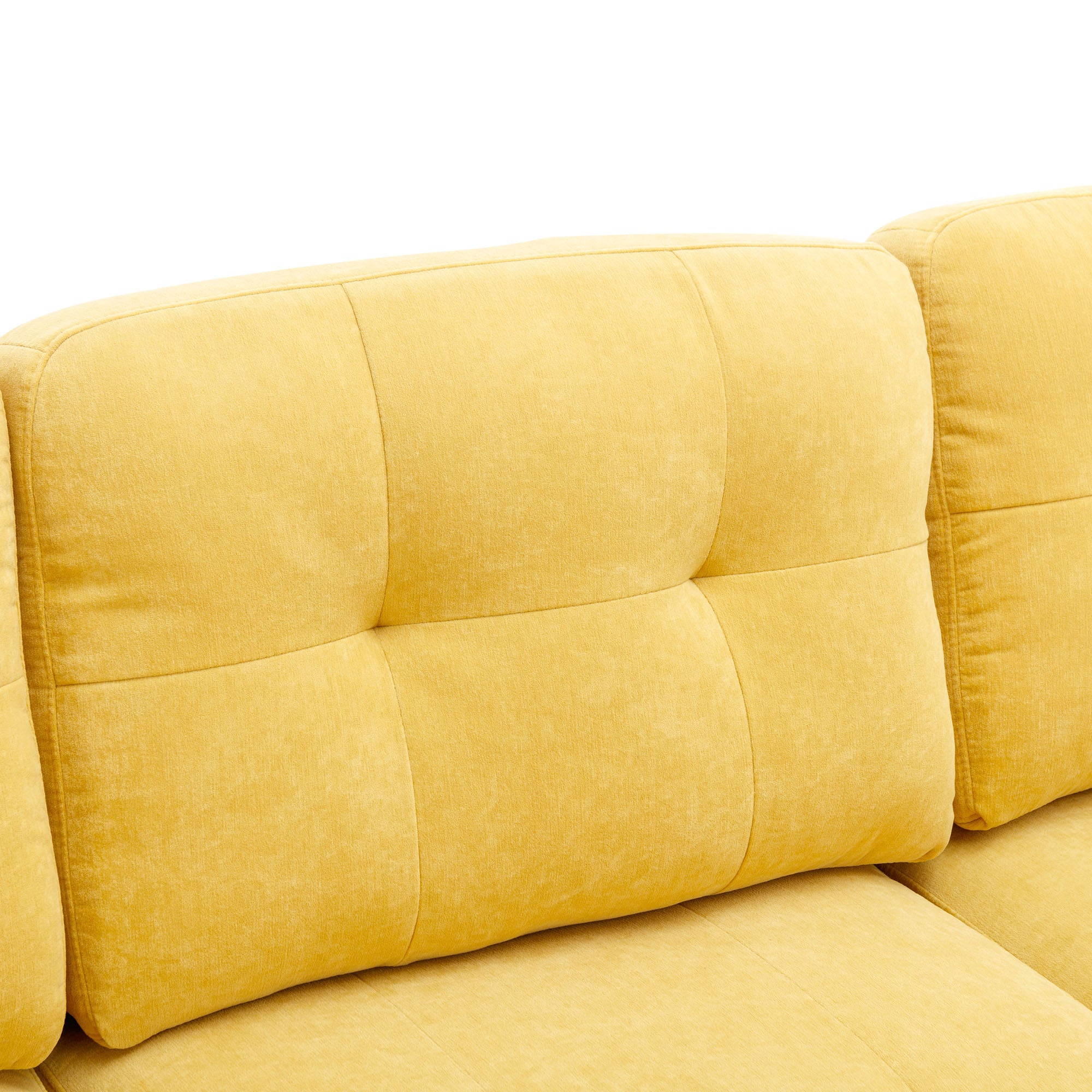 Lubbock 110.6" U-Shaped Convertible Velvet Sectional Sofa with Ottoman