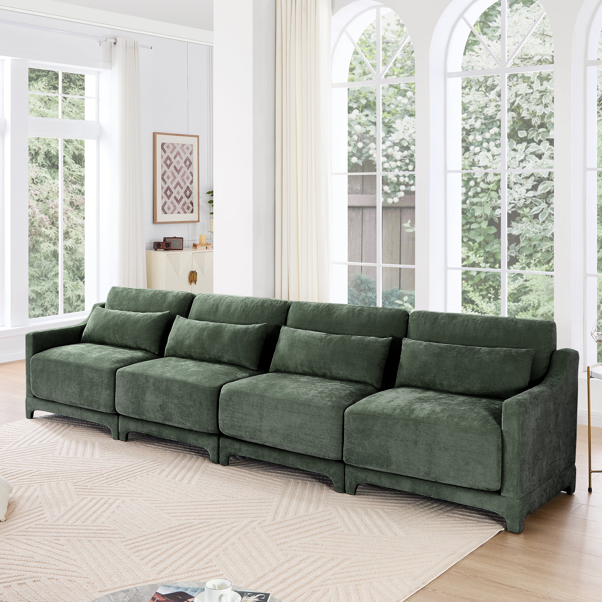 Midtown 142" Chenille 4-Seater Modular Sofa