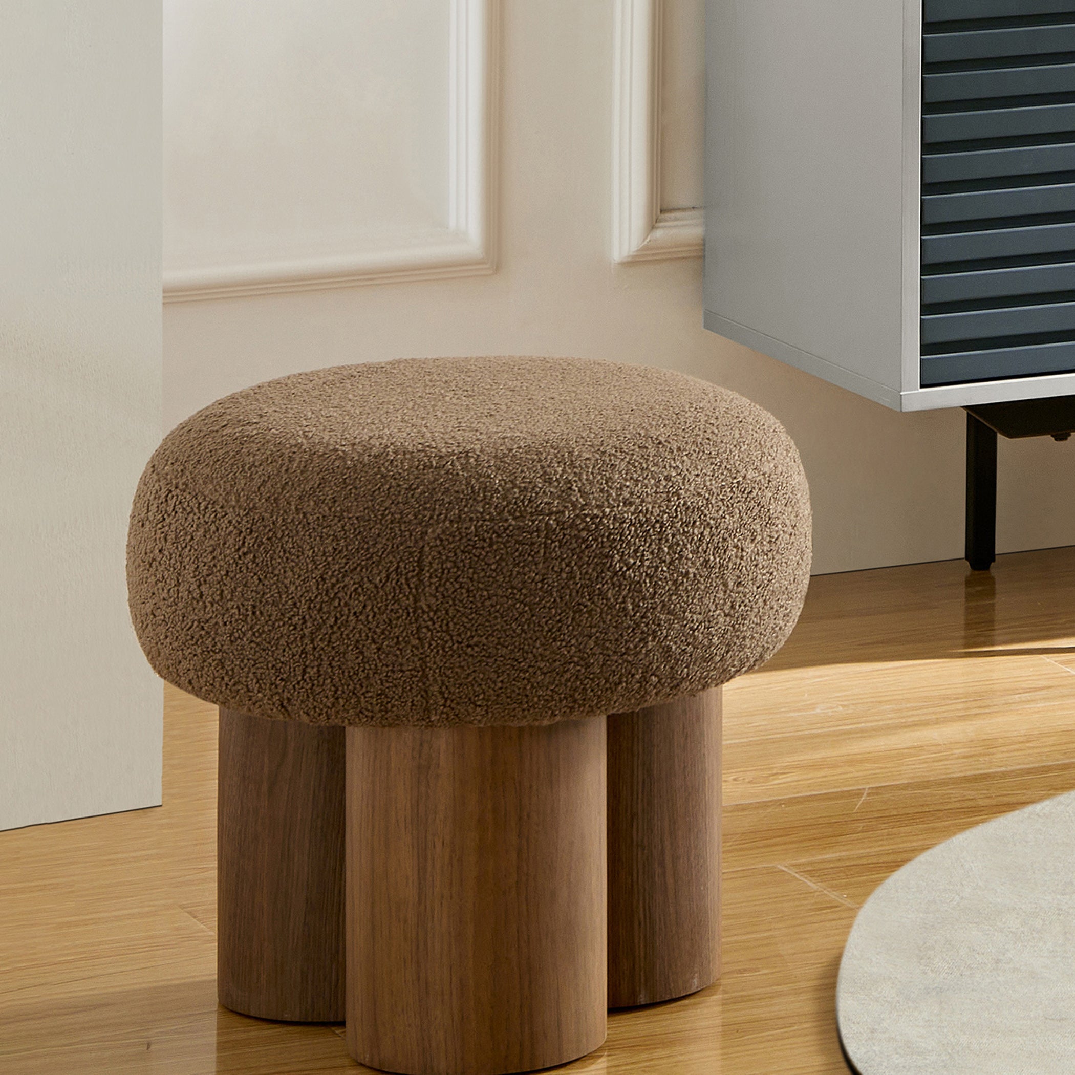 Mono Wooden Curved Ottoman Mushroom stool