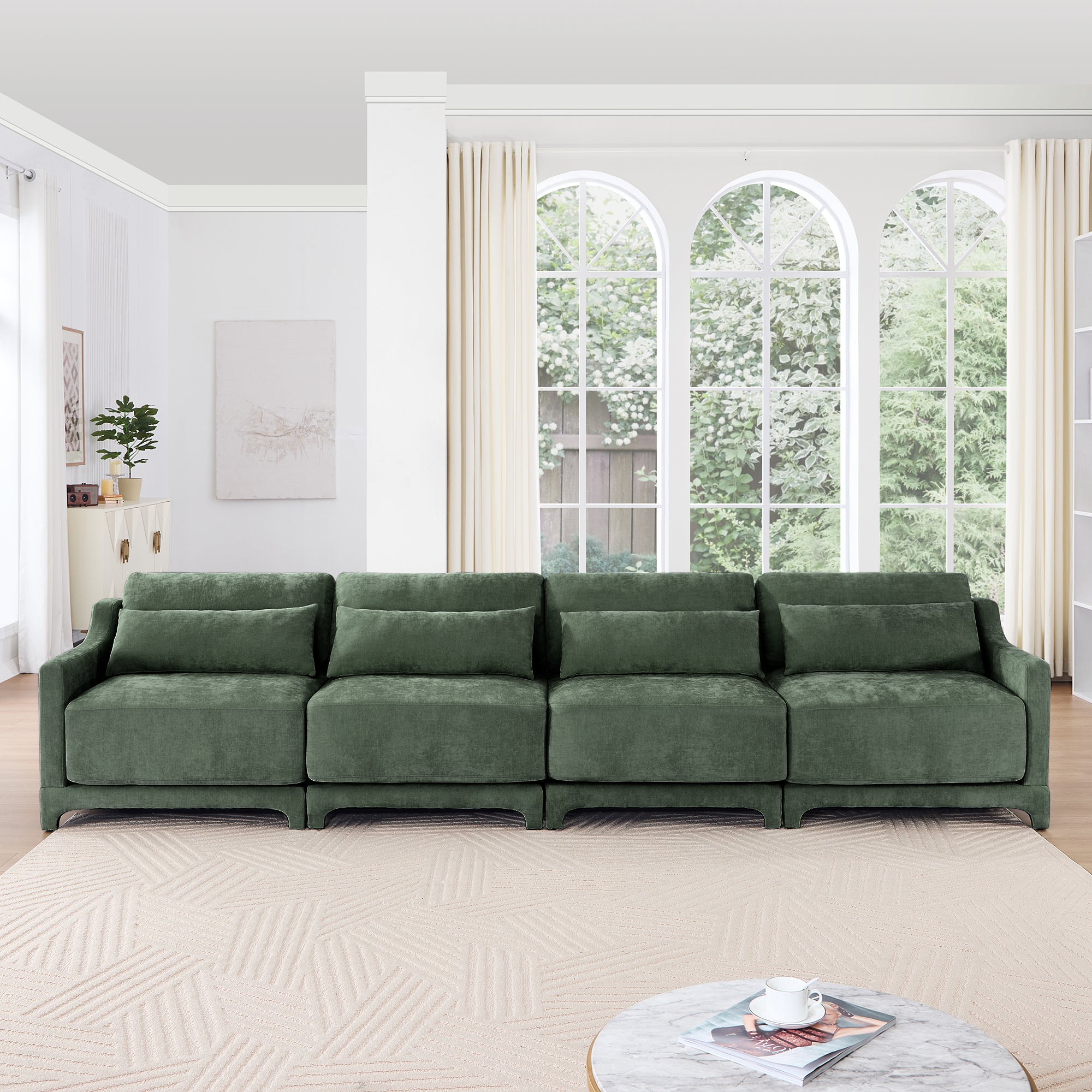 Midtown 142" Chenille 4-Seater Modular Sofa