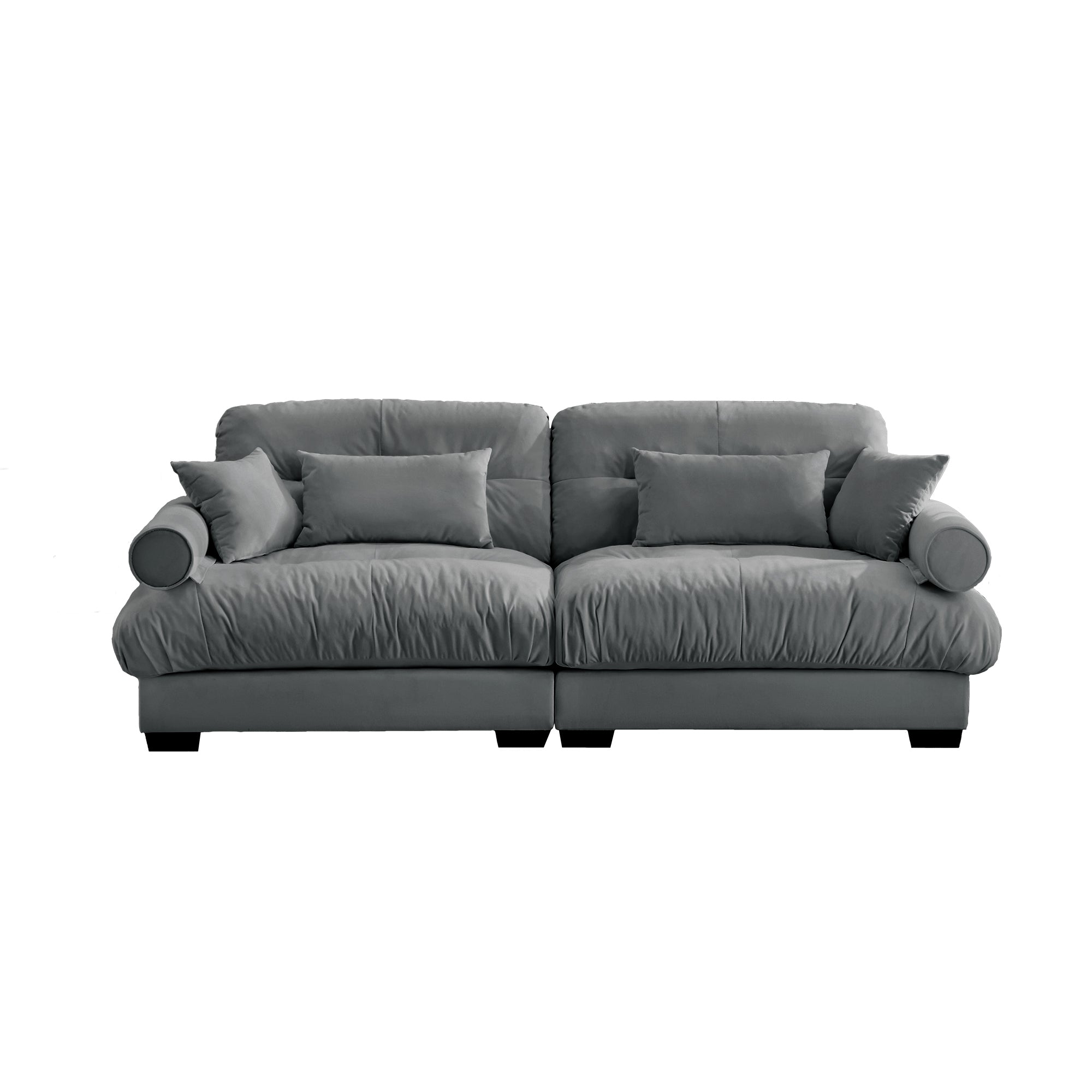 Napa 94" Modular Velvet Upholstered 2-Seater Sofa with Bolstered Armrests
