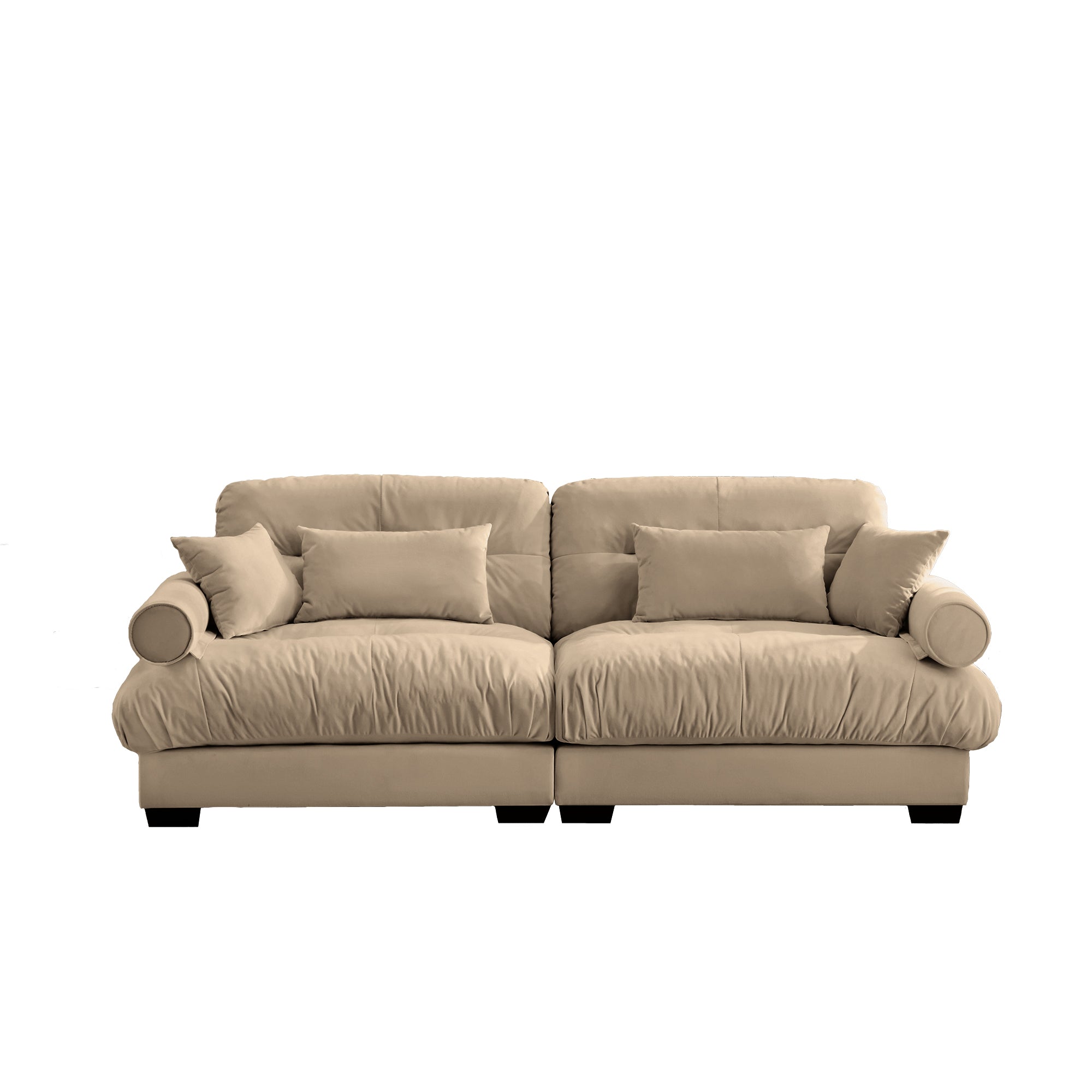 Napa 94" Modular Velvet Upholstered 2-Seater Sofa with Bolstered Armrests