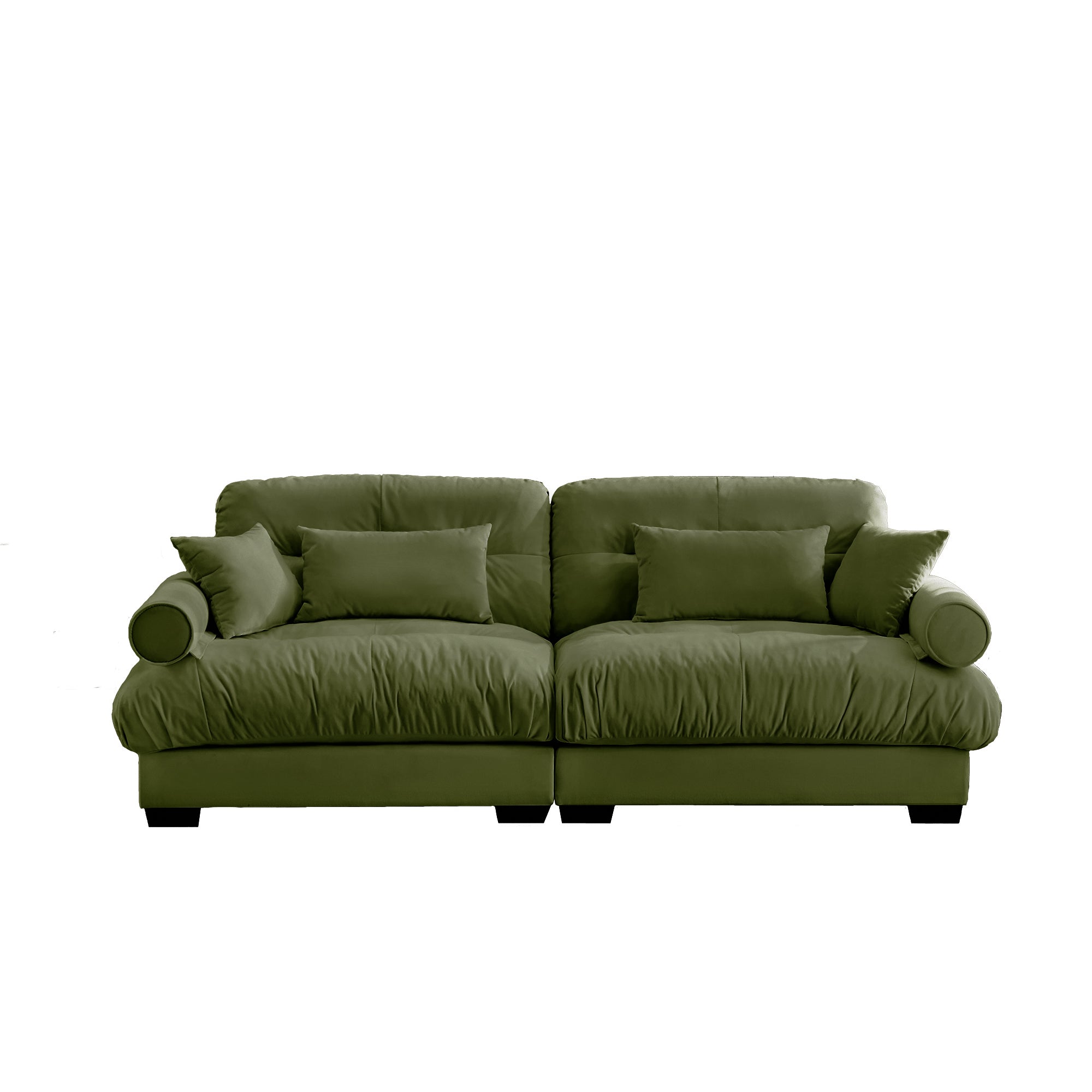 Napa 94" Modular Velvet Upholstered 2-Seater Sofa with Bolstered Armrests