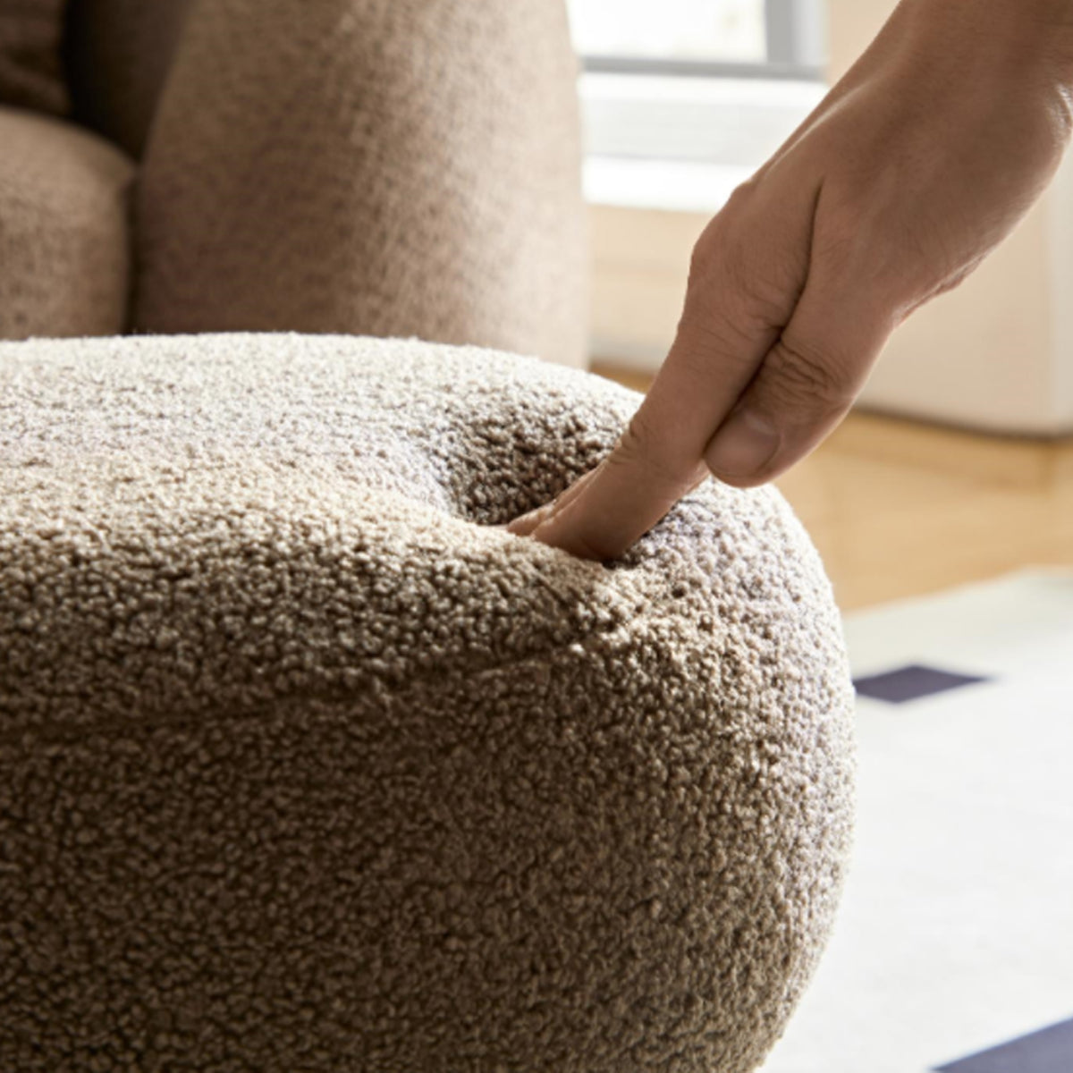 Mono Wooden Curved Ottoman Mushroom stool