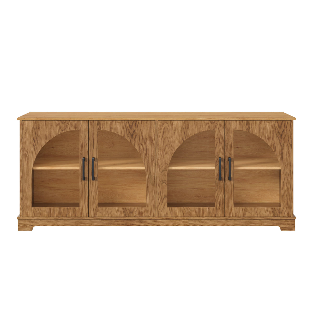 Spoleto 67" Arched Glass Door TV Stand Media Console with 4 Doors