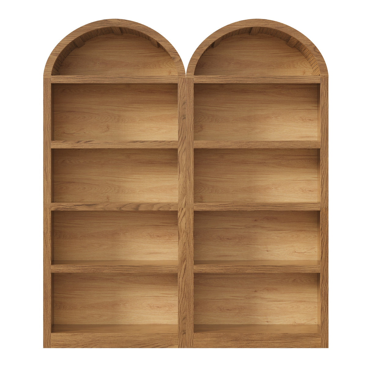 Spoleto 69" Tall Arched Bookcase with 5-Tier Open Shelves Set of 2