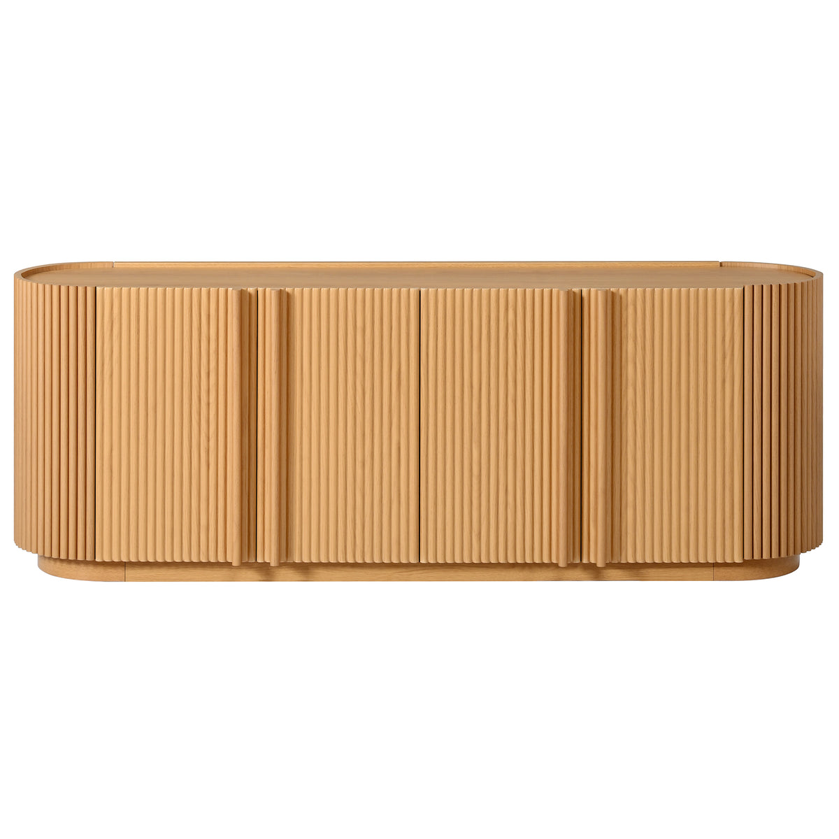 Cuneo 67" Fluted Credenza Media Console with Curved Edges