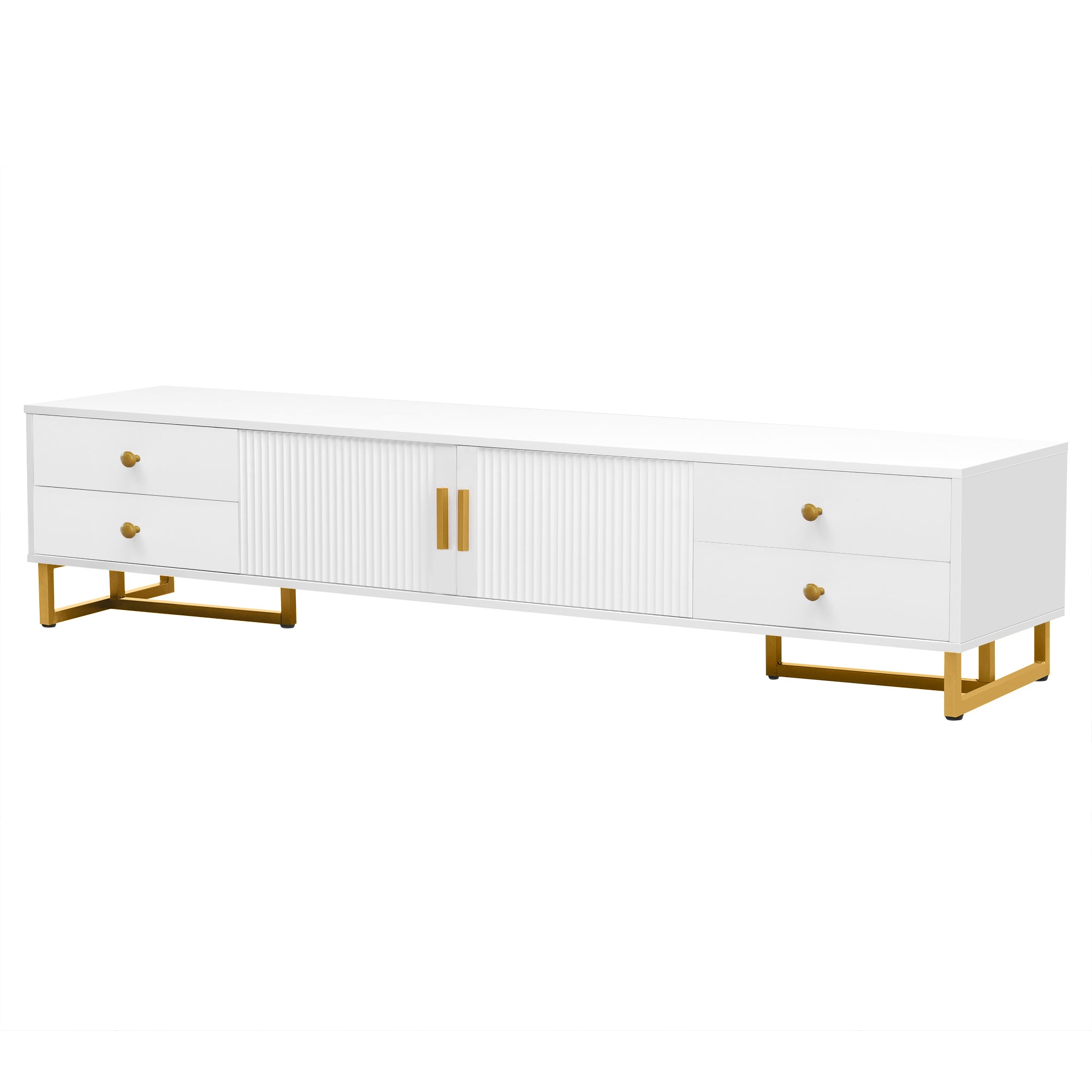 Quito Modern TV Stand with Gold Metal Legs