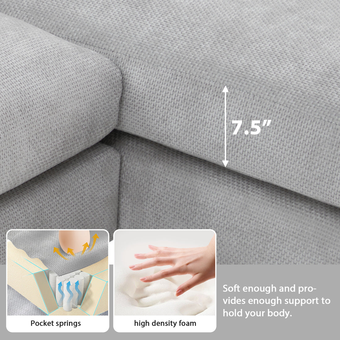 7.5" Thick Supportive Cushion