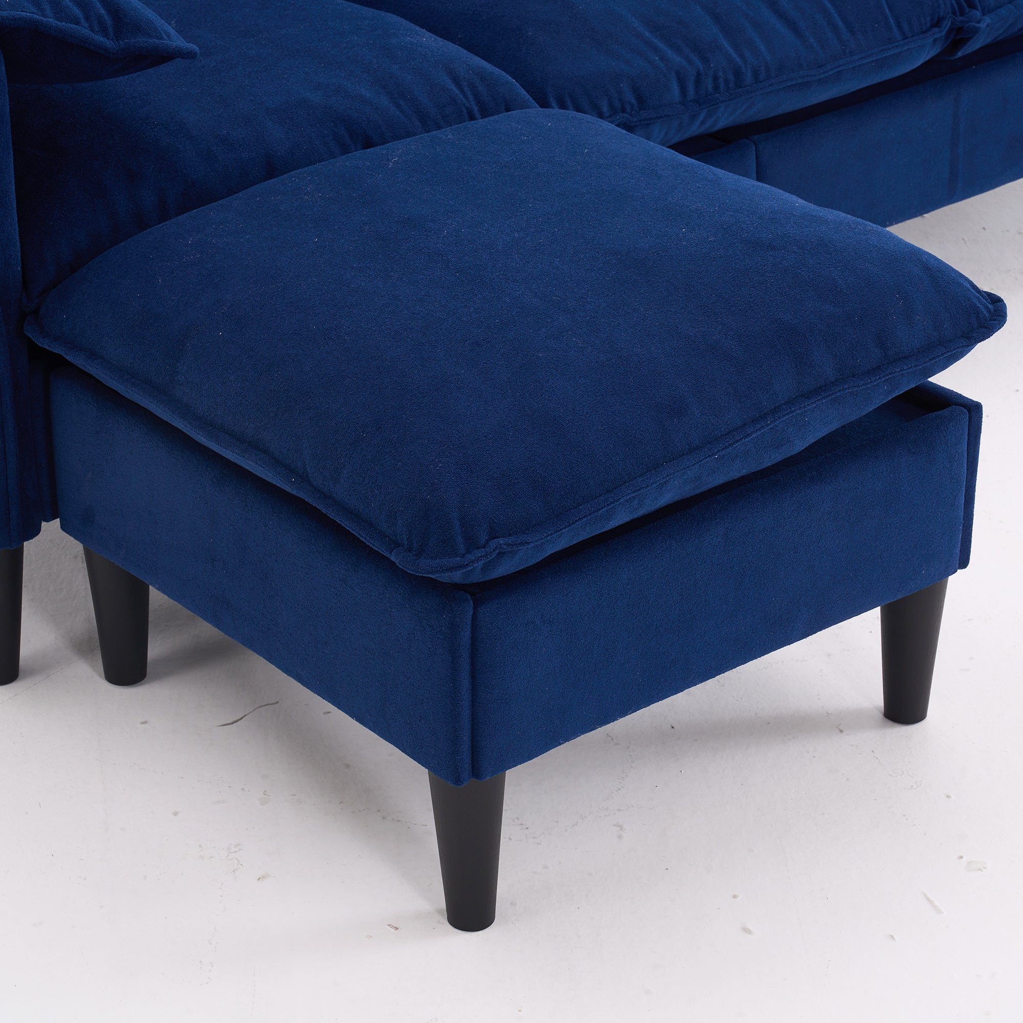 Helsinki 78" Convertible L-Shaped 3-Seater Sofa with Storage Ottomans