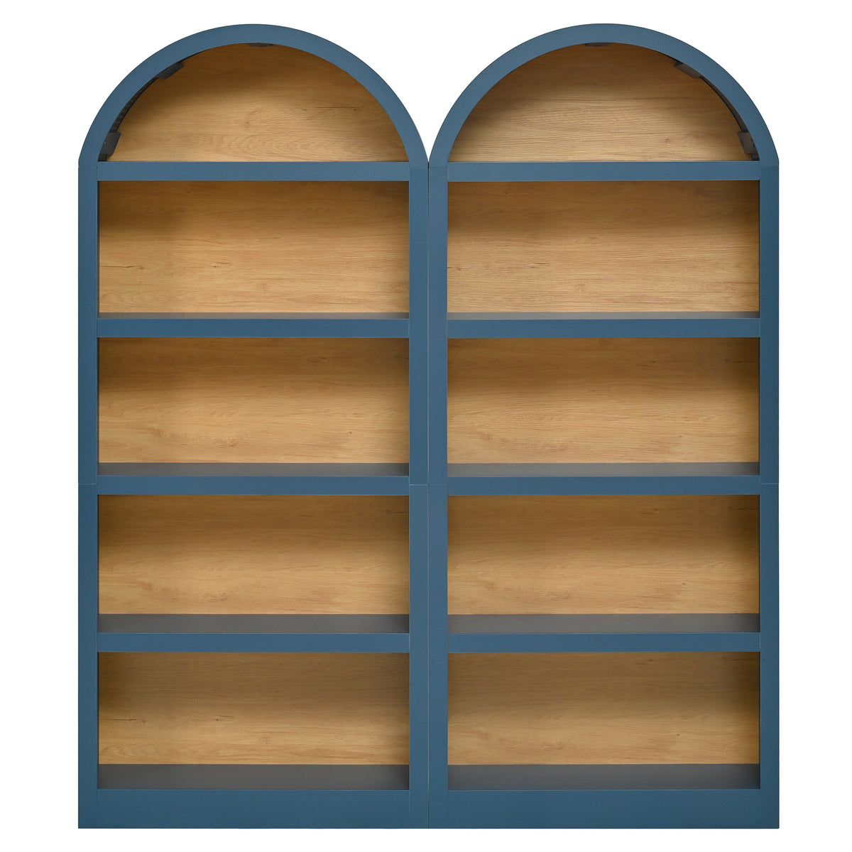 Spoleto 69" Tall Arched Bookcase with 5-Tier Open Shelves Set of 2