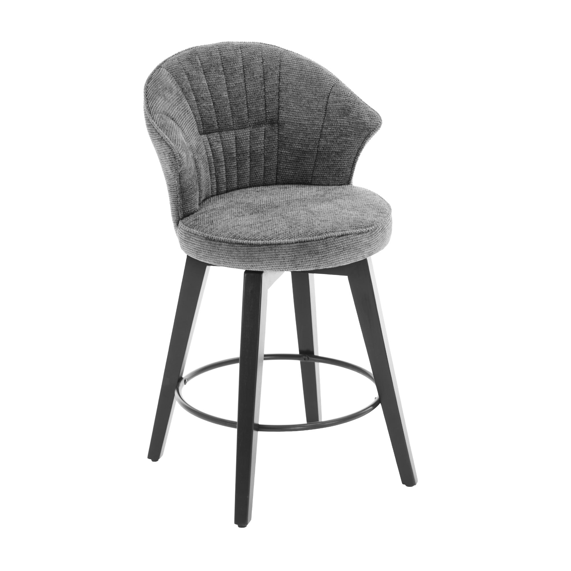 Jumilla 25" Chenille Upholstered Swivel Counter Height Bar Stool Set of 2