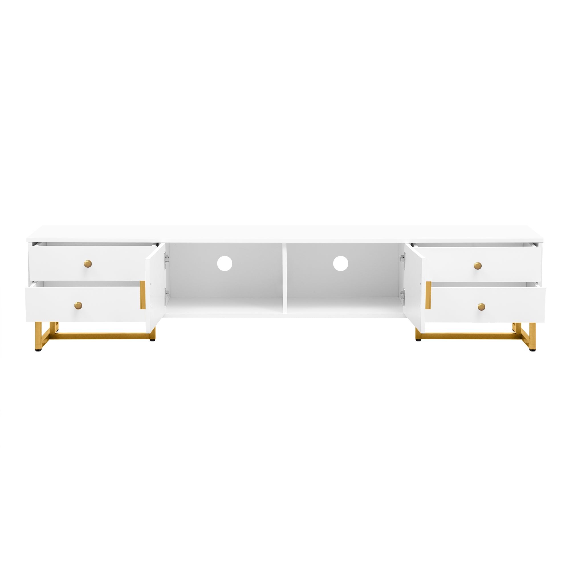 Quito Modern TV Stand with Gold Metal Legs